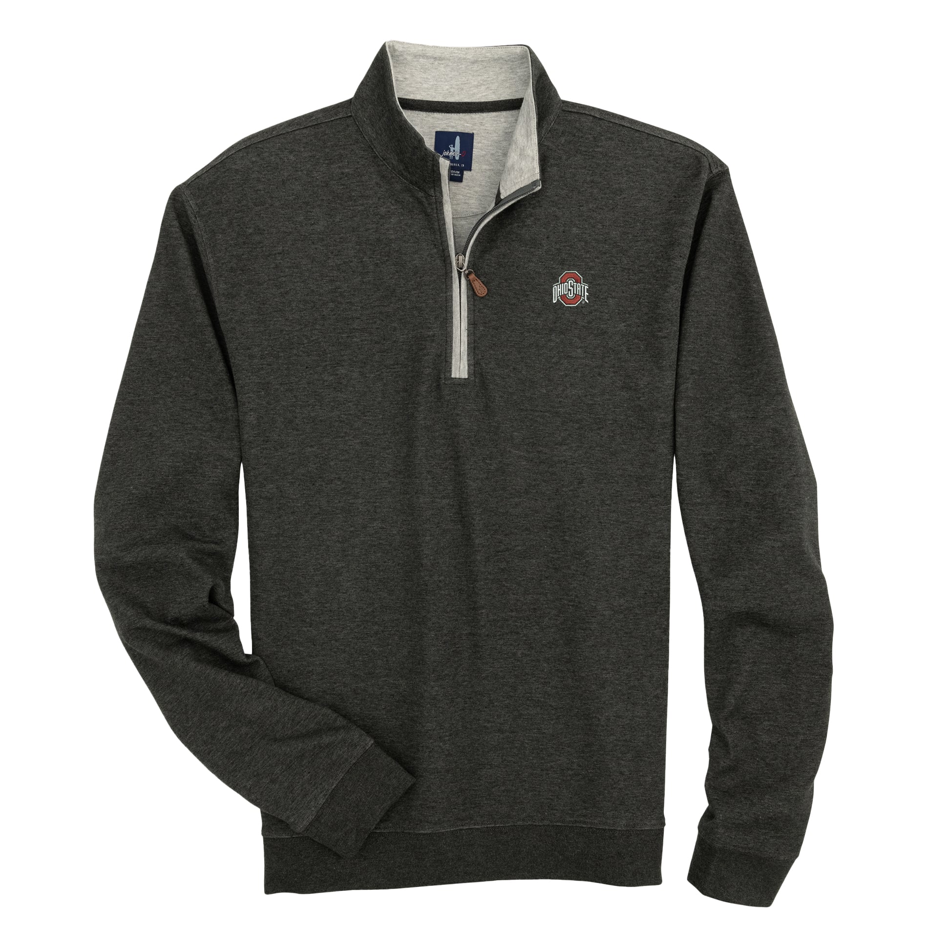 Pull-over à col zippé Sully noir Ohio State Buckeyes pour homme, en mélange de trois matières, la marque johnnie-O.