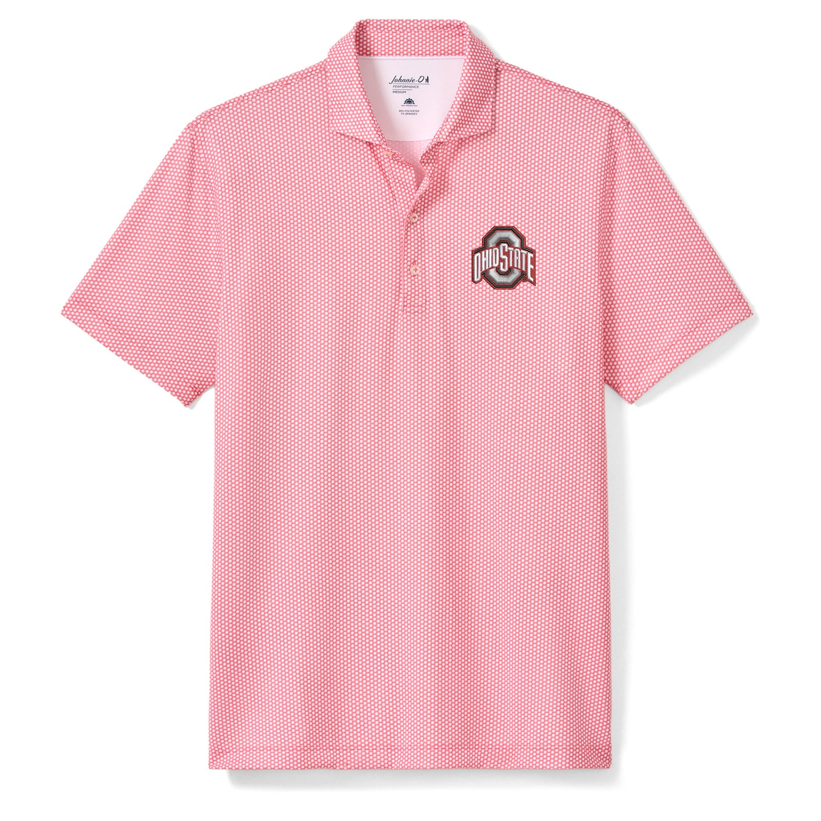 Polo à manches courtes Johnnie-O Scarlet Ohio State Buckeyes Hex pour homme