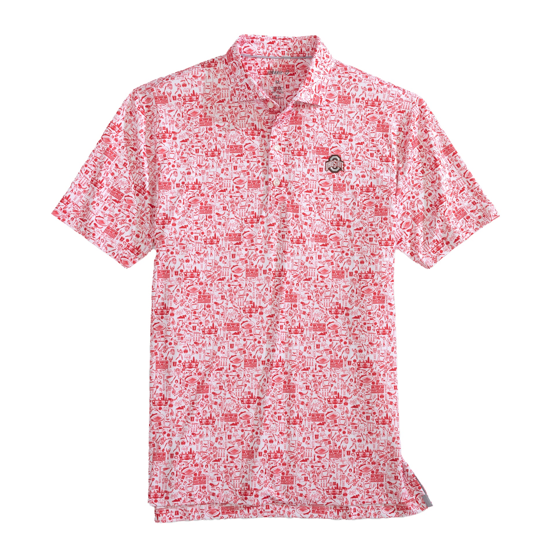 Polo johnnie-O Scarlet Ohio State Buckeyes Tailgater 2.0 pour homme