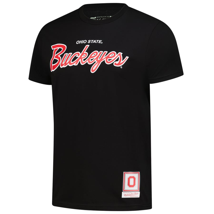 Script Ohio Shirts Men's Mitchell & Ness Black Ohio State Buckeyes Elite Script T-Shirt