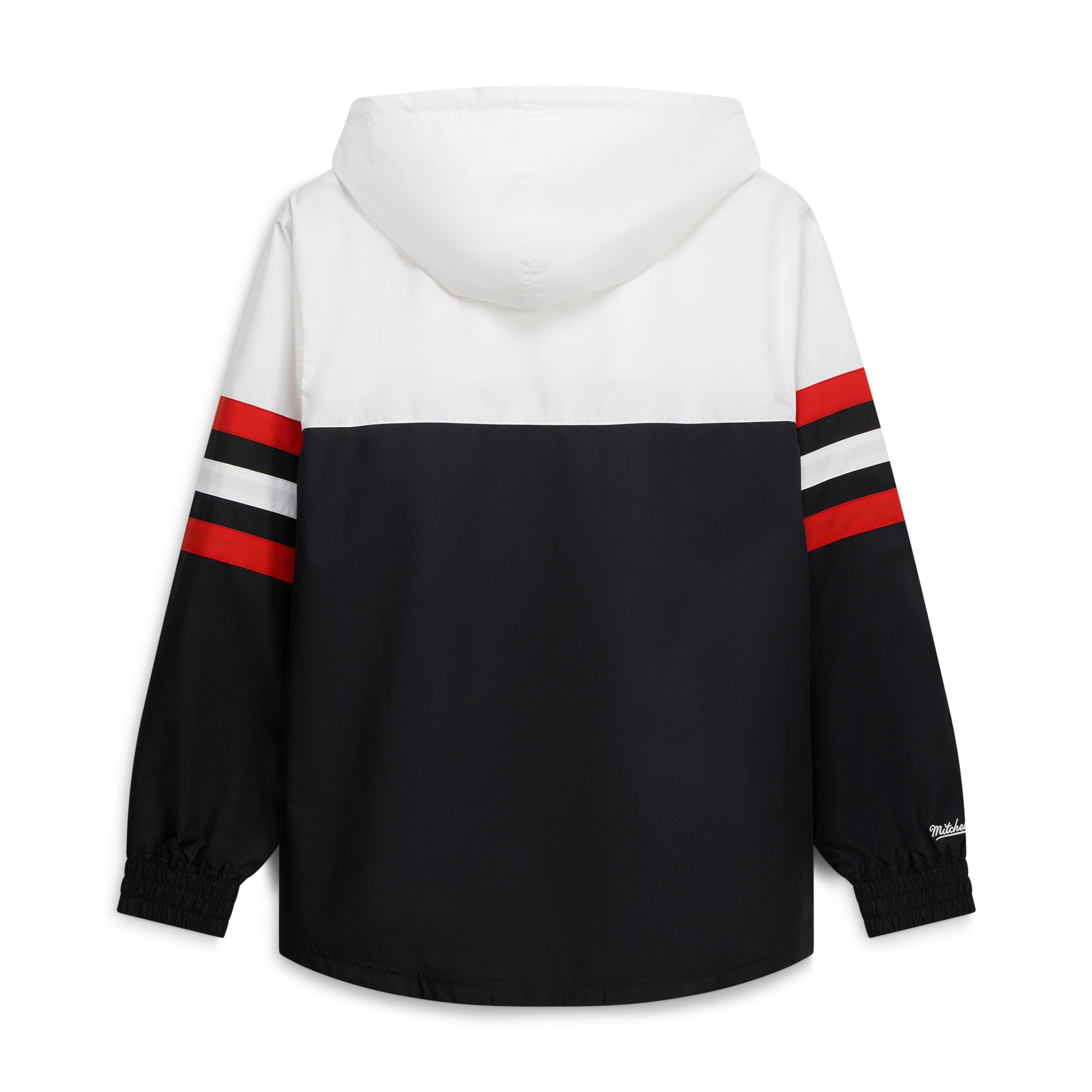 Men's Mitchell & Ness Black Ohio State Buckeyes Head Coach Lightweight Anorak Half-Zip Windbreaker