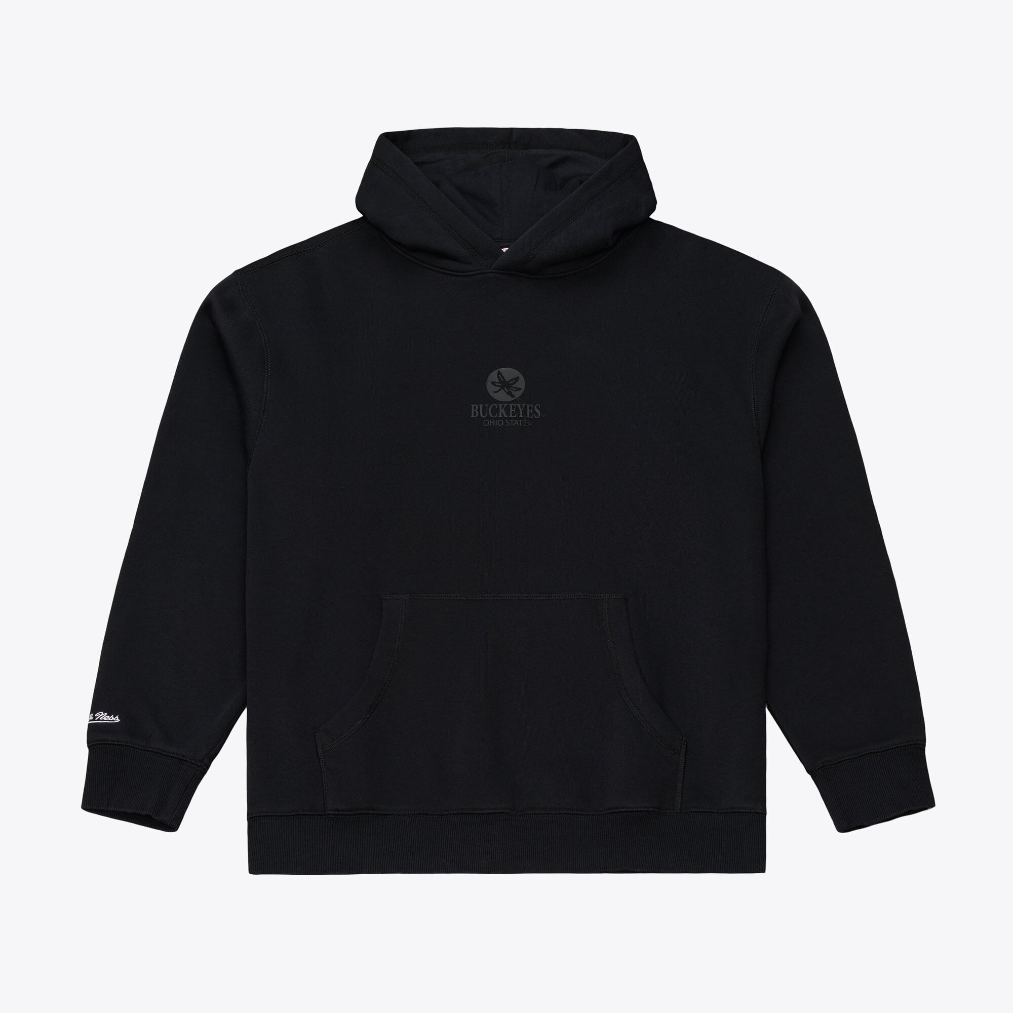 Men's Mitchell & Ness  Black Ohio State Buckeyes Monochrome Icon Fleece Hoodie