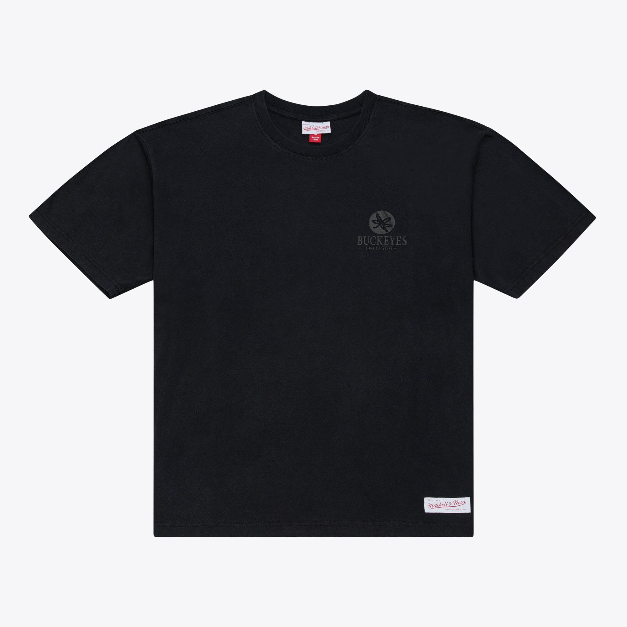 Men's Mitchell & Ness  Black Ohio State Buckeyes Monochrome Icon T-Shirt