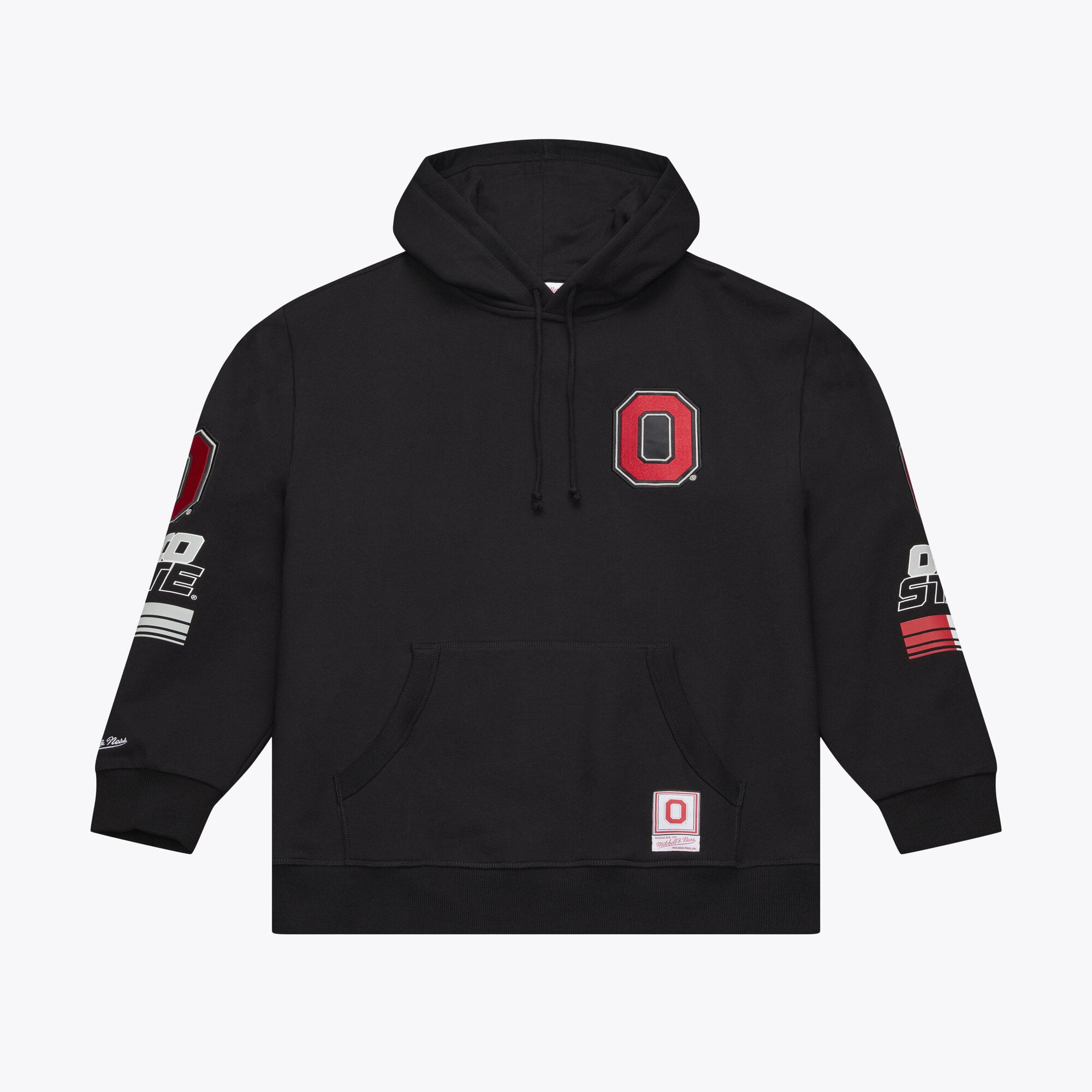 Sweat à capuche en polaire Mitchell & Ness noir carreaux triple motif Ohio State Buckeyes pour homme