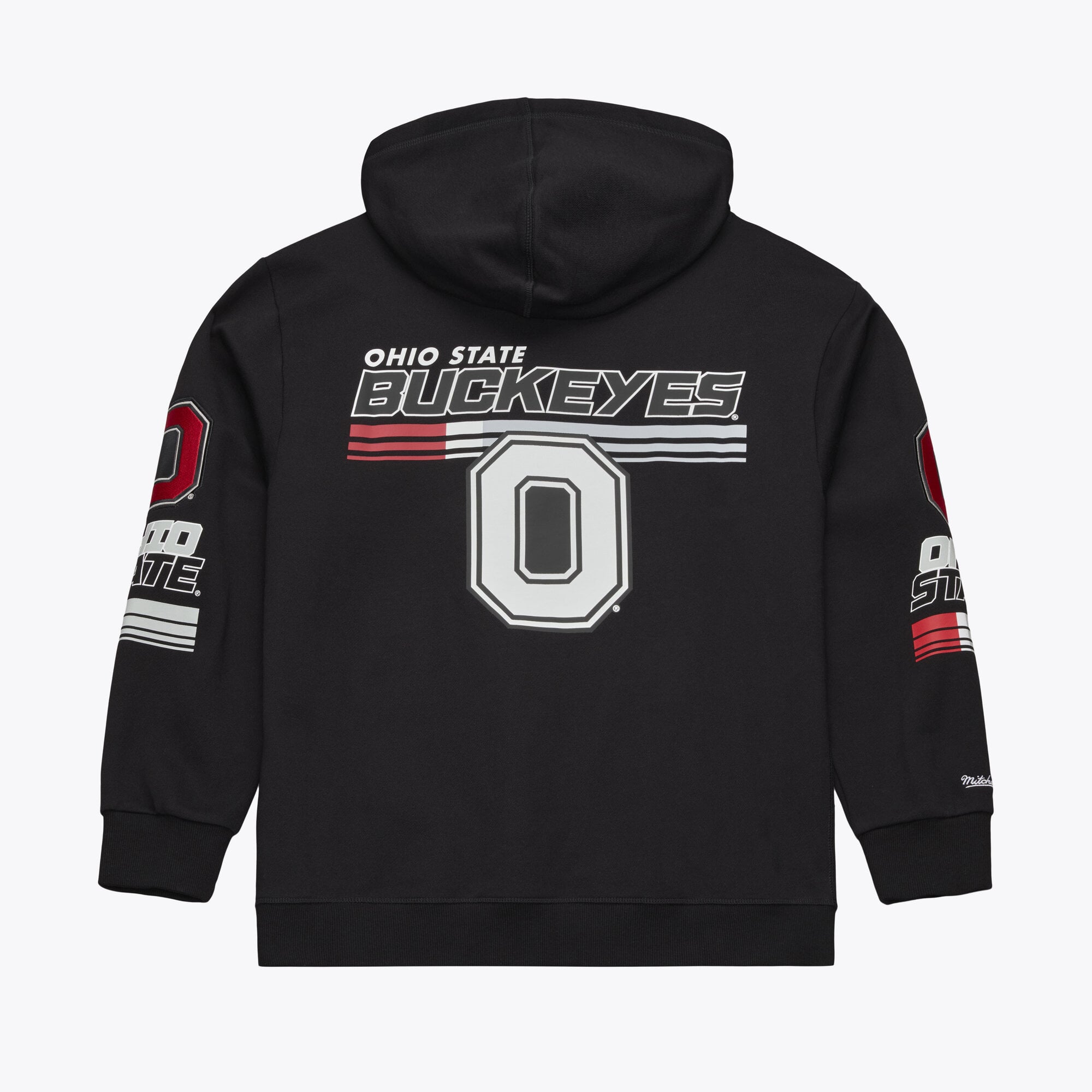 Sweat à capuche en polaire Mitchell & Ness noir carreaux triple motif Ohio State Buckeyes pour homme