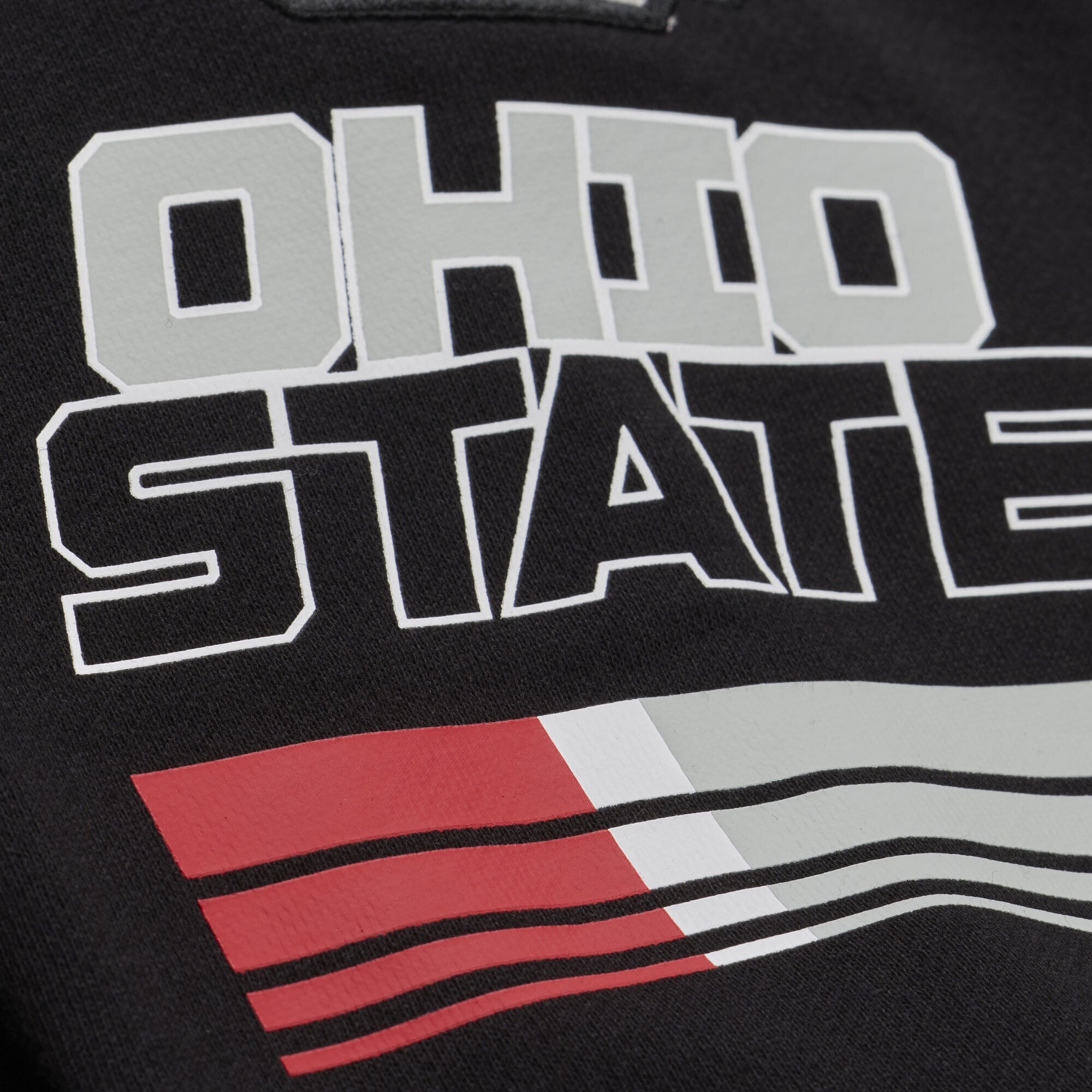 Sweat à capuche en polaire Mitchell & Ness noir carreaux triple motif Ohio State Buckeyes pour homme