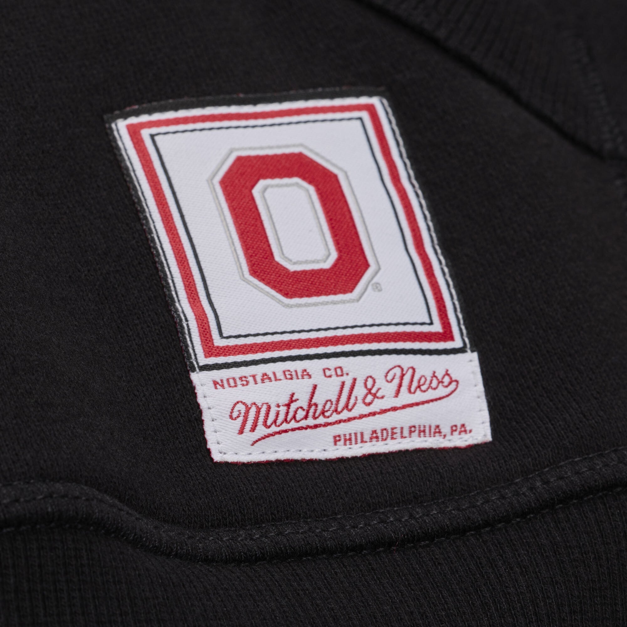 Sweat à capuche en polaire Mitchell & Ness noir carreaux triple motif Ohio State Buckeyes pour homme