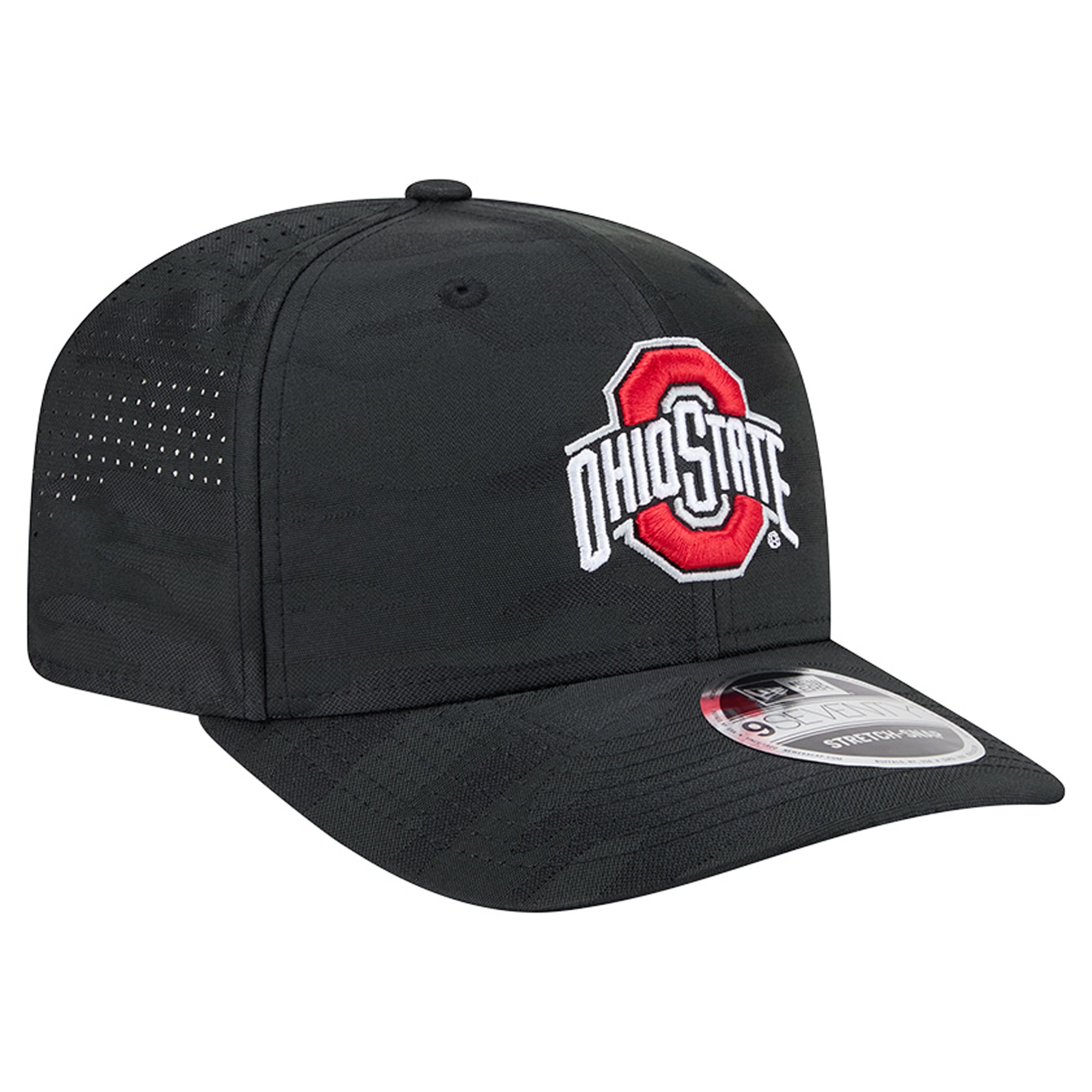Men's New Era Black Ohio State Buckeyes Perforated Camo 9SEVENTY Adjustable Hat