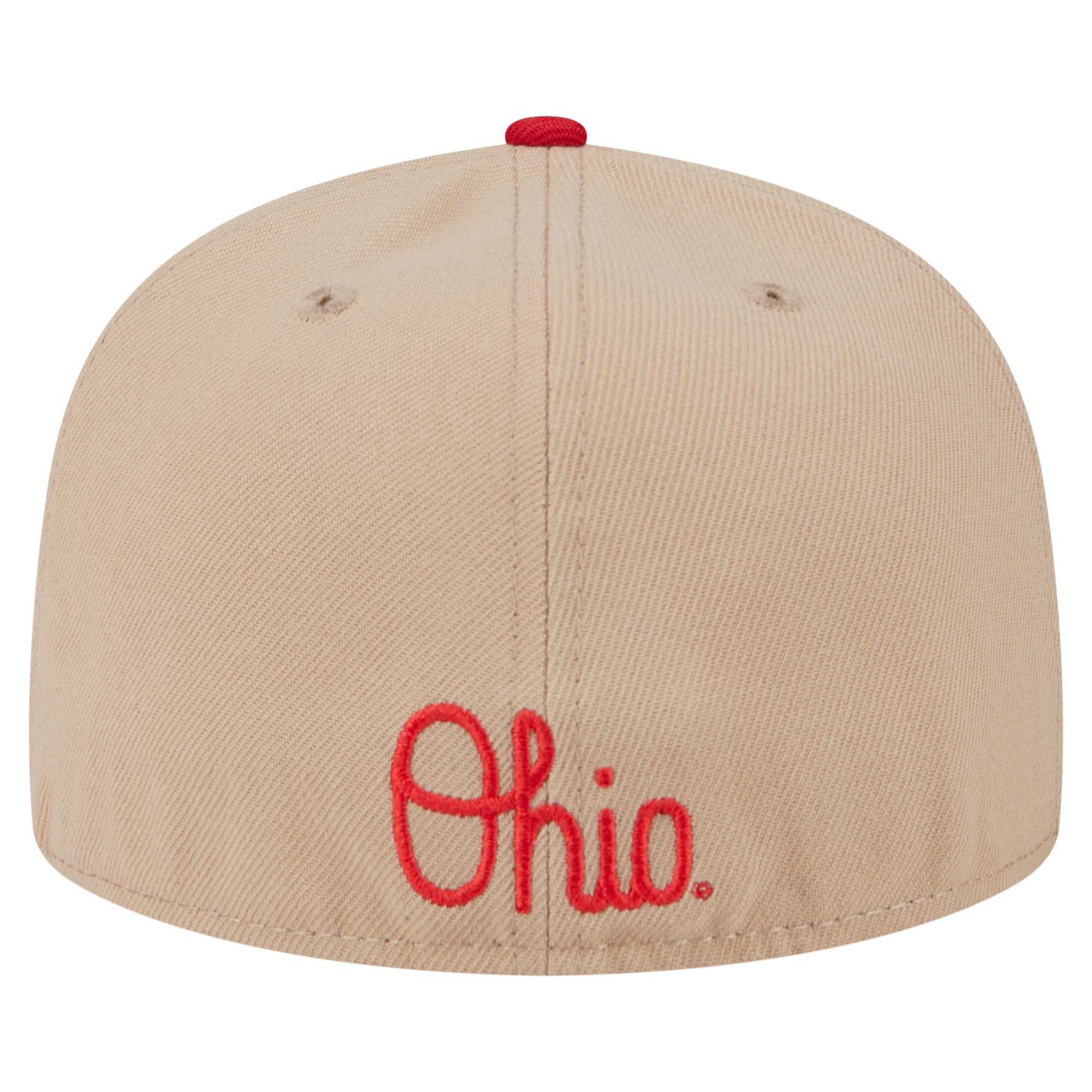 Men's New Era Khaki Ohio State Buckeyes Throwback Two-Tone 59FIFTY Fitted Hat