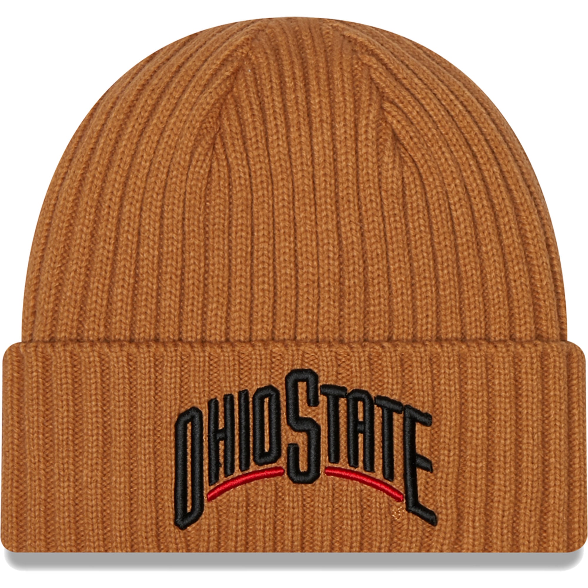 Men's New Era Light Brown Ohio State Buckeyes Core Classic Cuffed Knit Hat