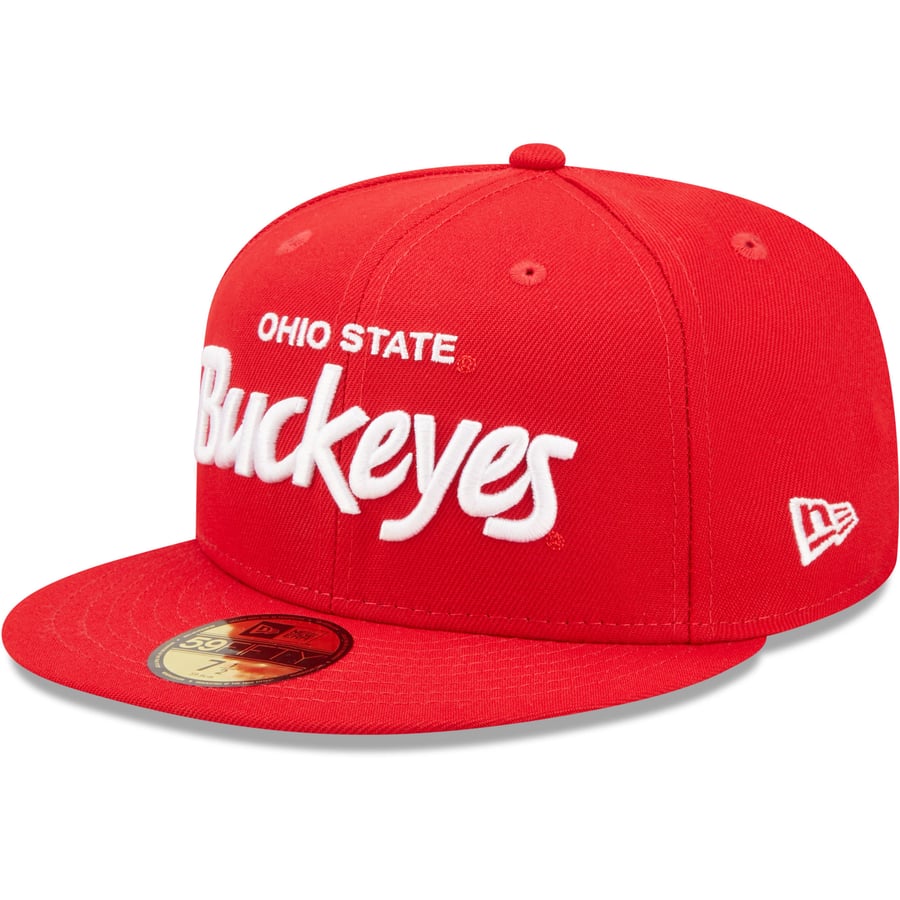 State Script Hats Men's New Era Red Ohio State Buckeyes Script Original 59FIFTY Fitted Hat
