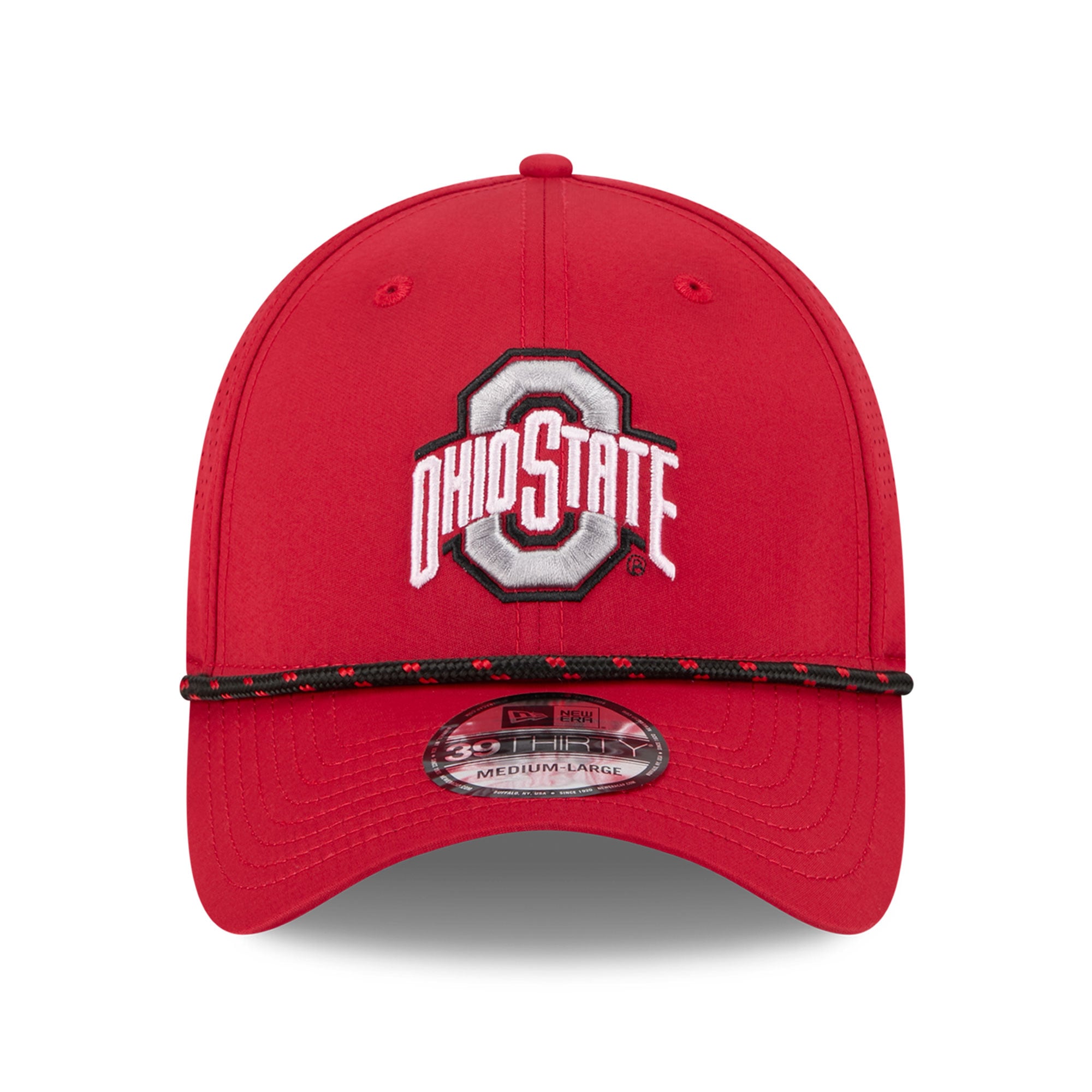 Casquette extensible New Era Scarlet Ohio State Buckeyes Performance Rope 39THIRTY pour homme