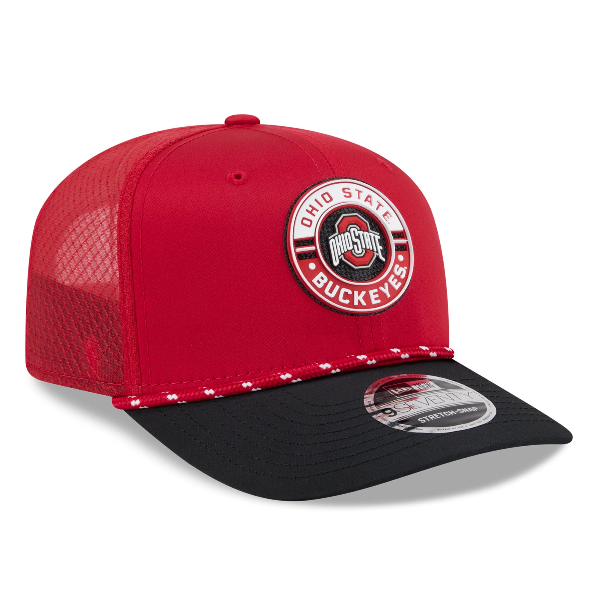 Men's New Era Scarlet Ohio State Buckeyes Rope 9SEVENTY Adjustable Hat