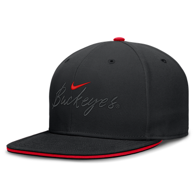 Ohio State Buckeyes Nike Dri-FIT Primetime Script Fitted Hat - Black