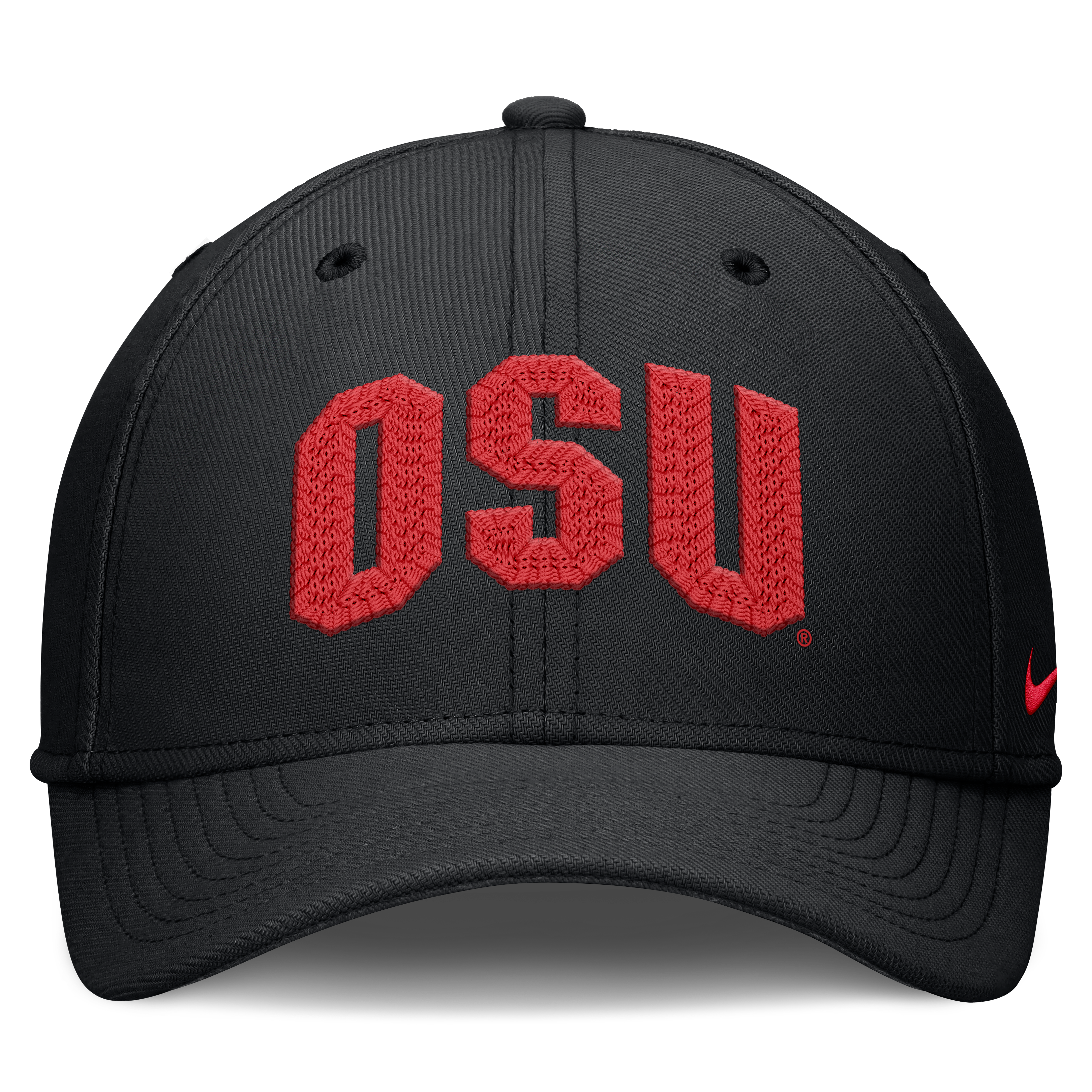 Casquette Nike noire pour homme Ohio State Buckeyes Letter Rise SwooshFlex Dri-FIT