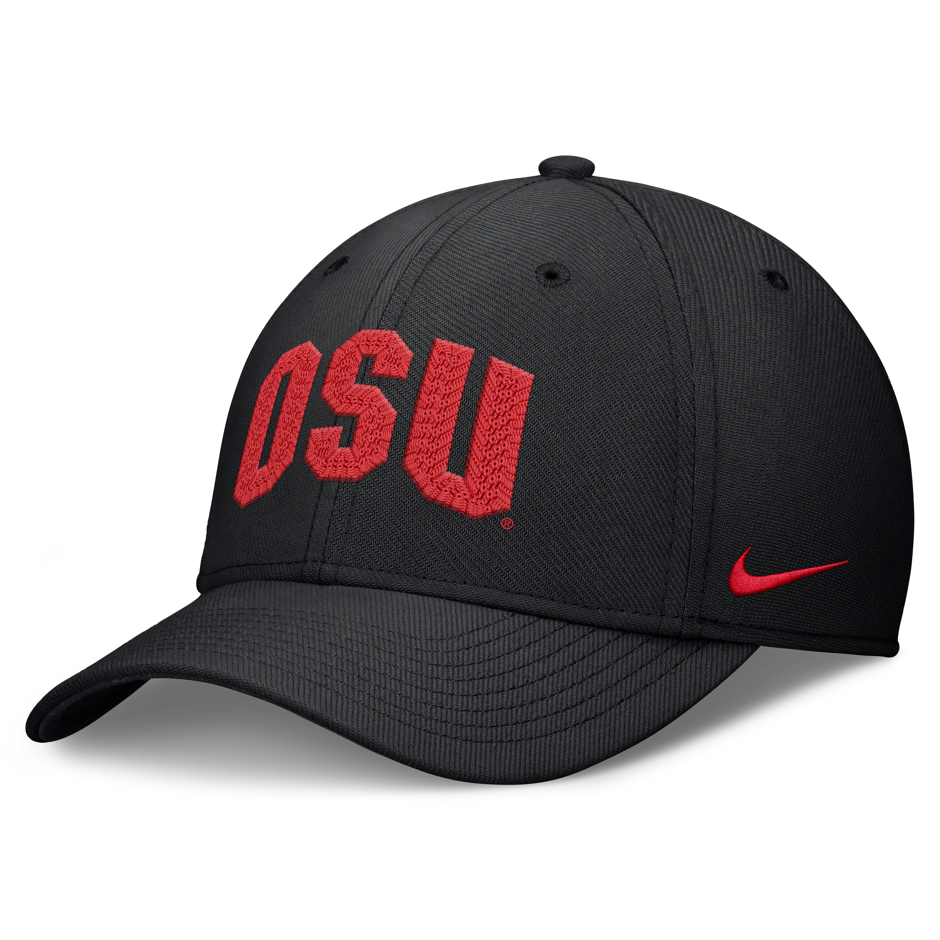 Casquette Nike noire pour homme Ohio State Buckeyes Letter Rise SwooshFlex Dri-FIT