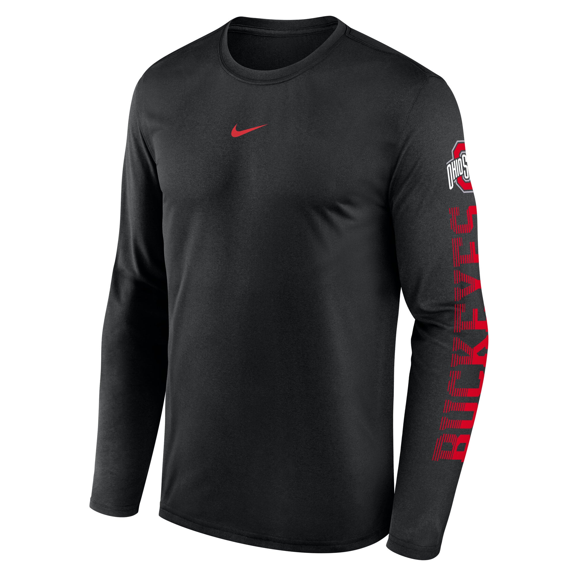 Men's Nike Scarlet Ohio State Buckeyes Primetime Logo Sleeve Legend Dri-FIT Long T-Shirt