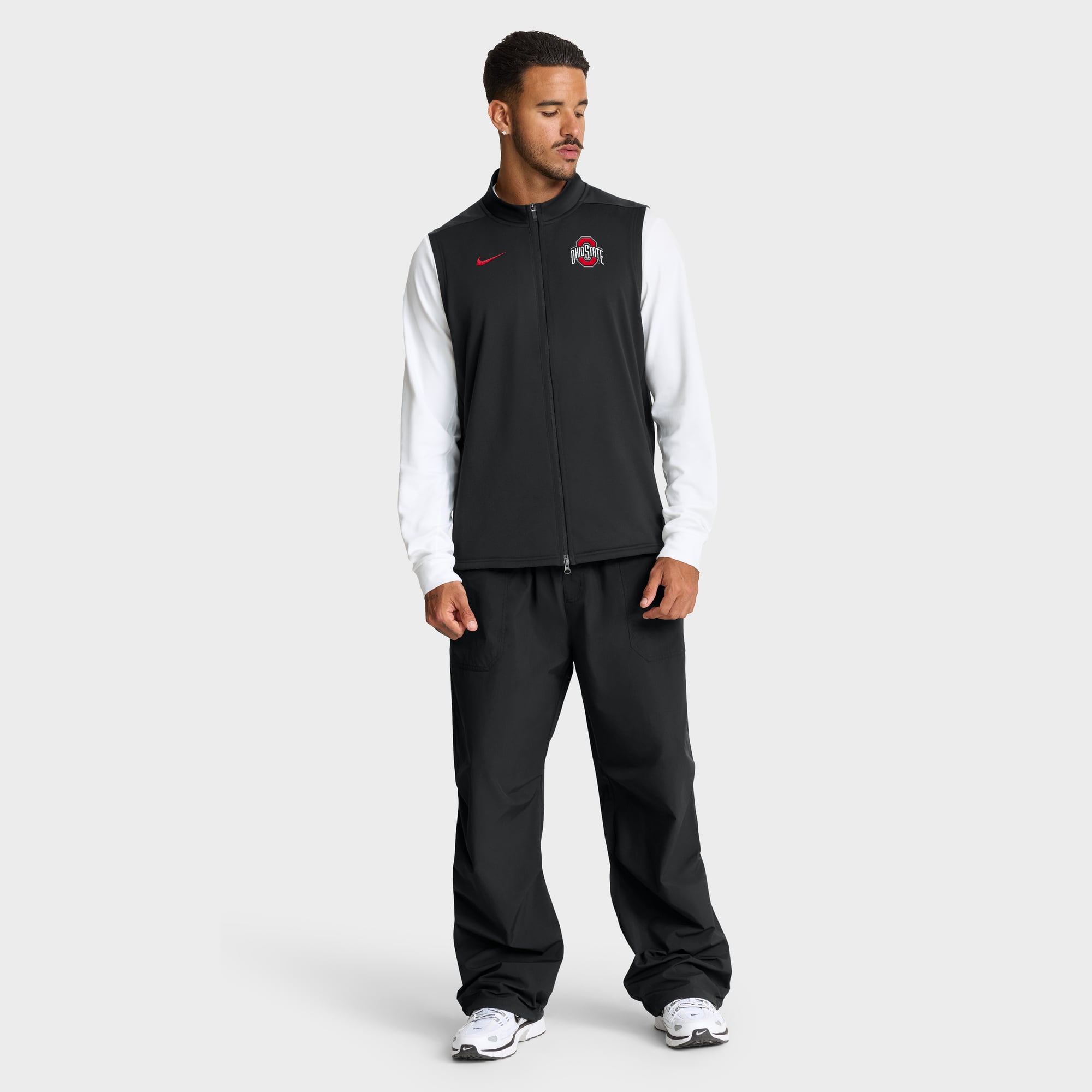 Gilet zippé Nike blanc Ohio State Buckeyes Primetime Victory Therma-FIT pour homme