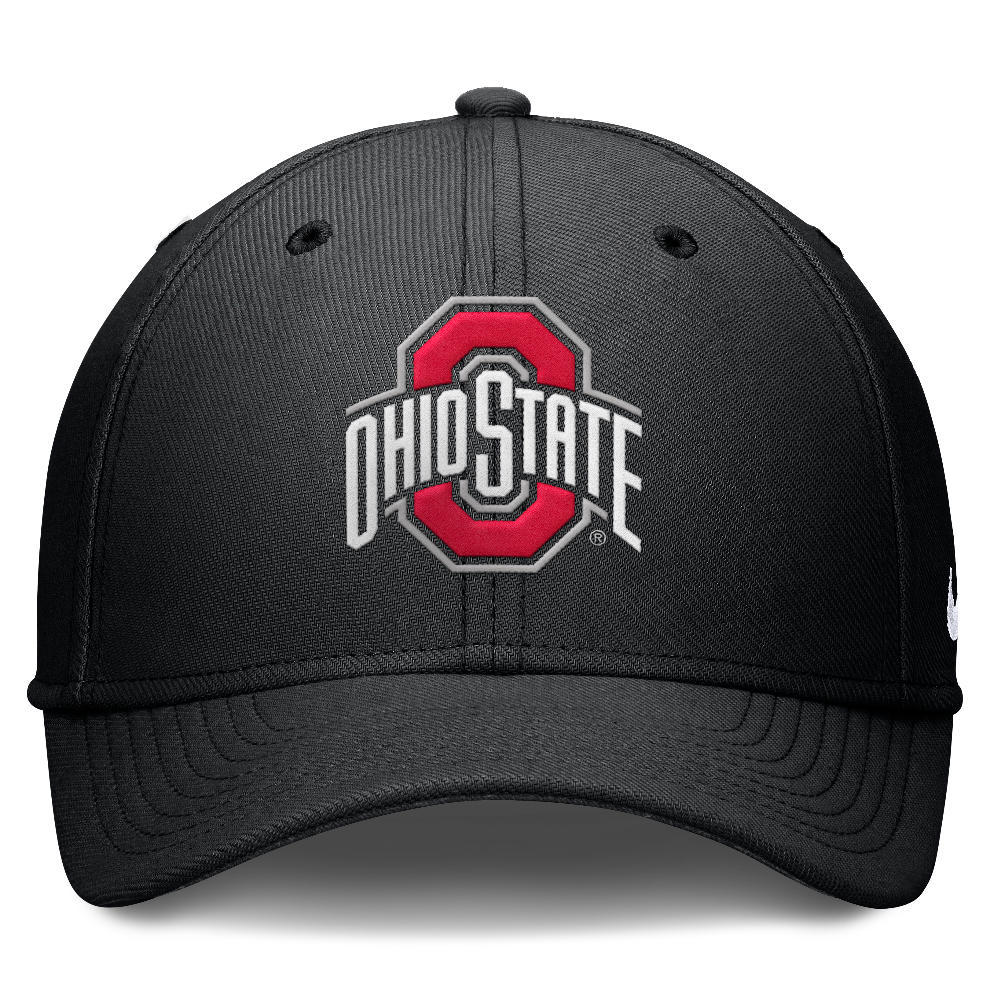 Men's Nike Black Ohio State Buckeyes Rise SwooshFlex Dri-FIT Hat