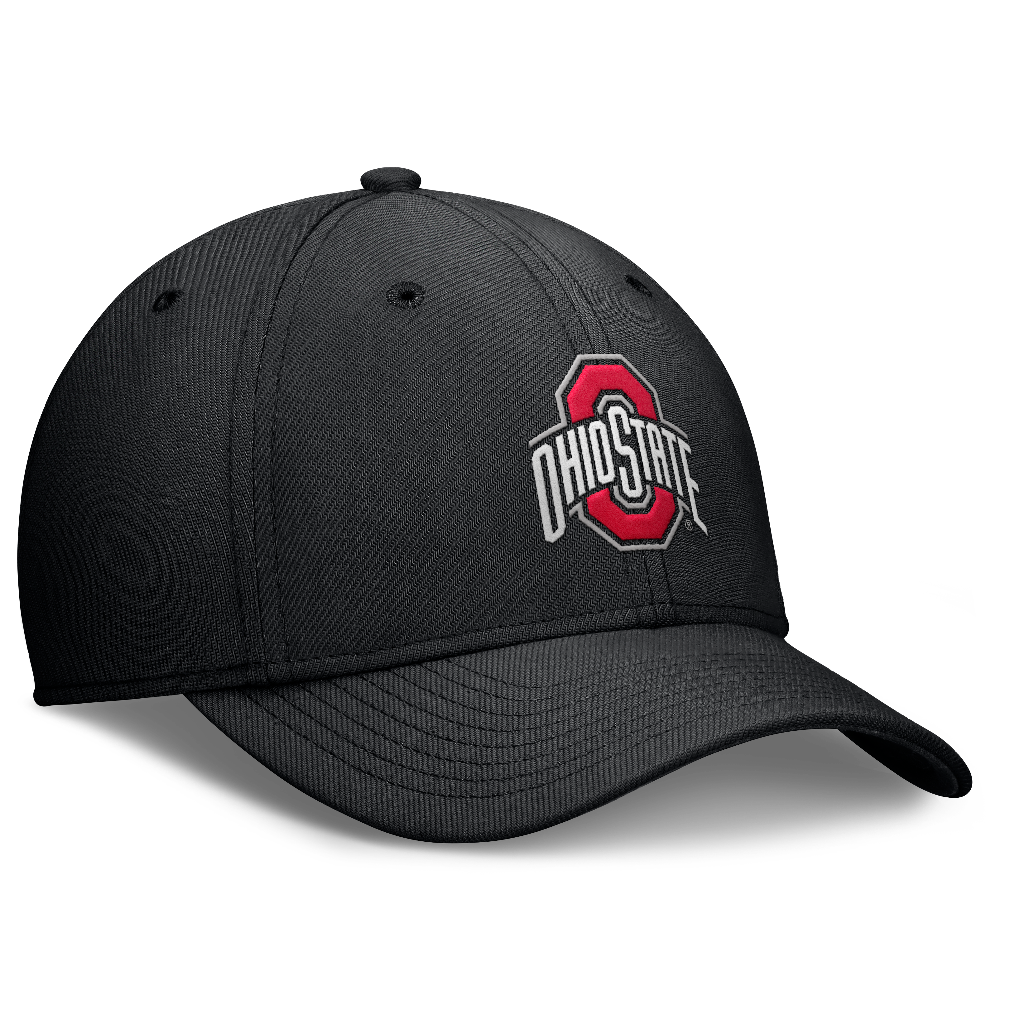 Men's Nike Black Ohio State Buckeyes Rise SwooshFlex Dri-FIT Hat