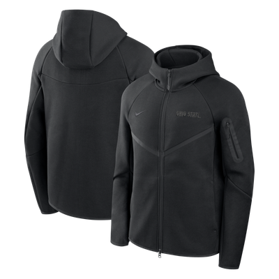  Ohio State Buckeyes Nike Tech Fleece Raglan Full-Zip Windrunner Hoodie - Black