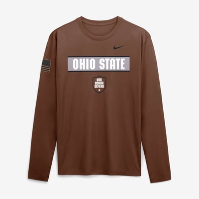 Ohio State Buckeyes Nike 2026 Military Appreciation Dri-FIT Long Sleeve T-Shirt - Brown