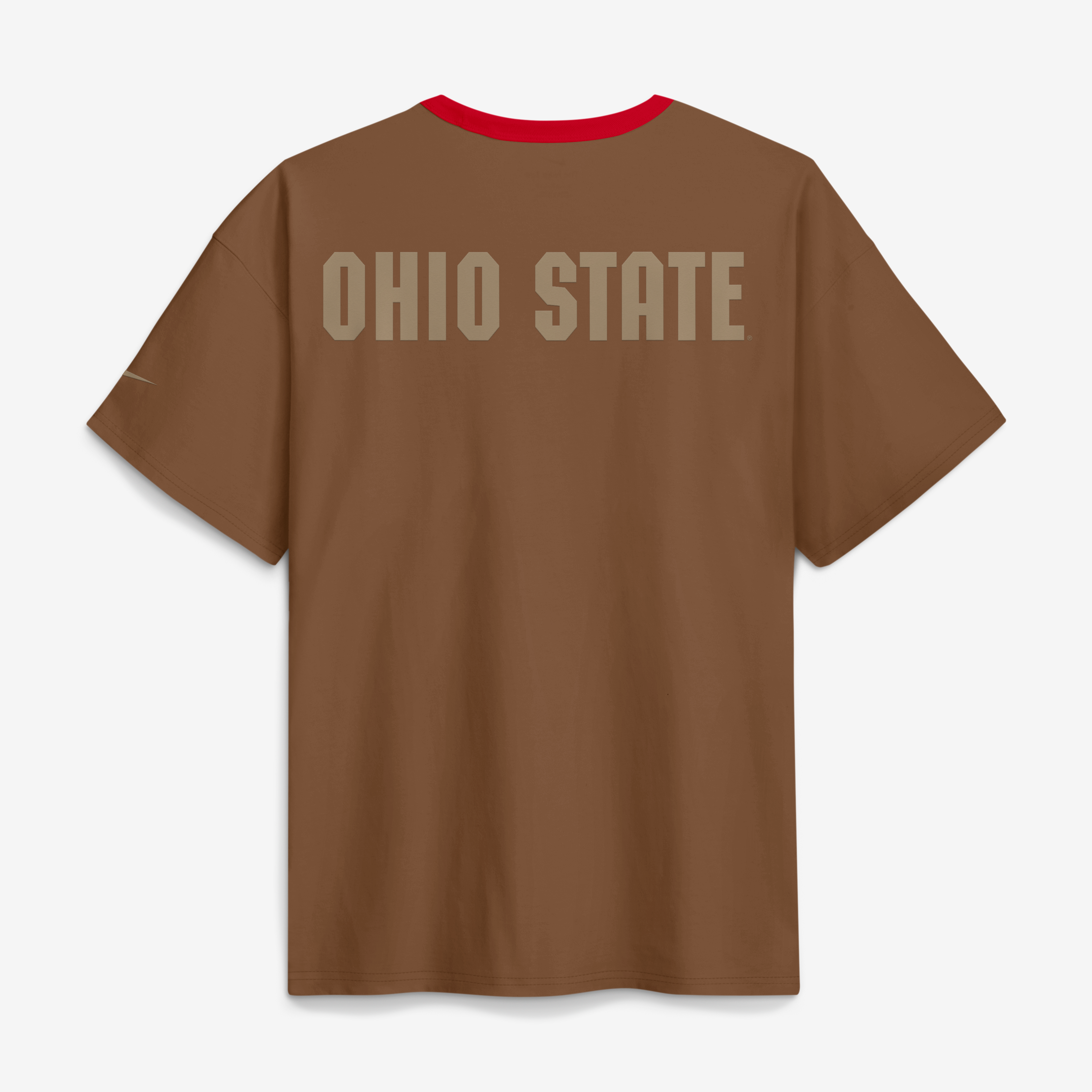 T-shirt Nike Max90 marron pour homme, motif écusson académique Ohio State Buckeyes