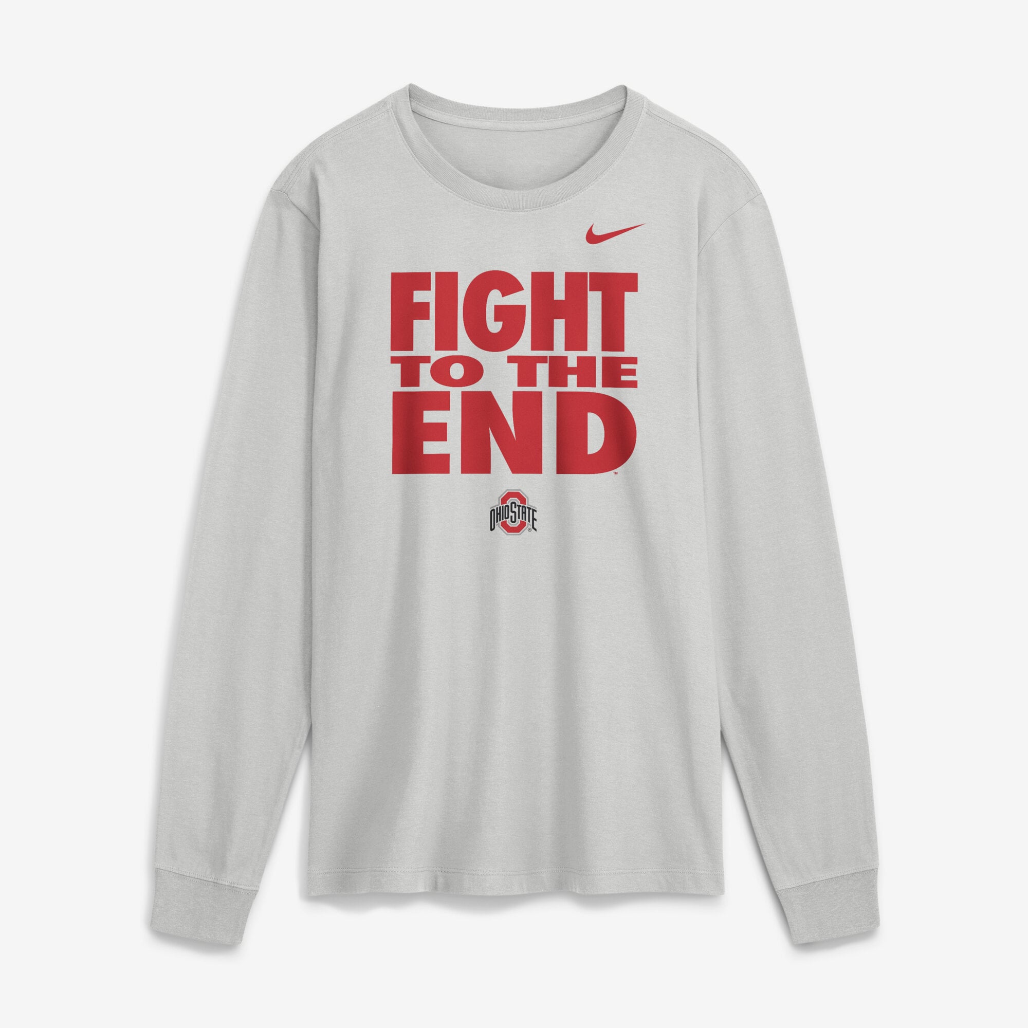 Men's Nike Scarlet Ohio State Buckeyes 2026 Sideline Slogan Dri-FIT Long Sleeve T-Shirt