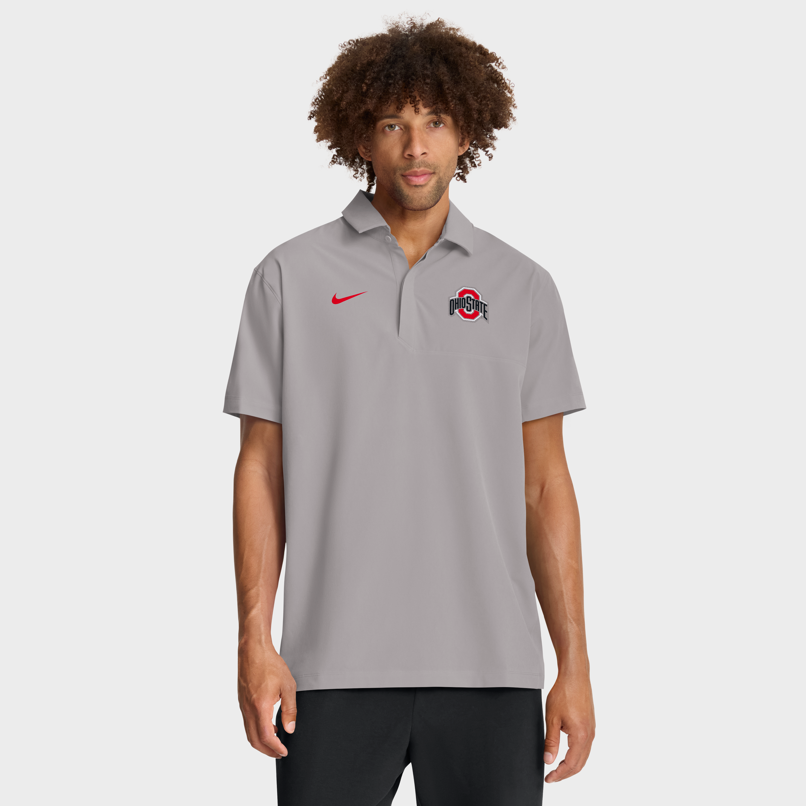 Men's Nike Gray Ohio State Buckeyes Coaches Sideline Dri-FIT Polo