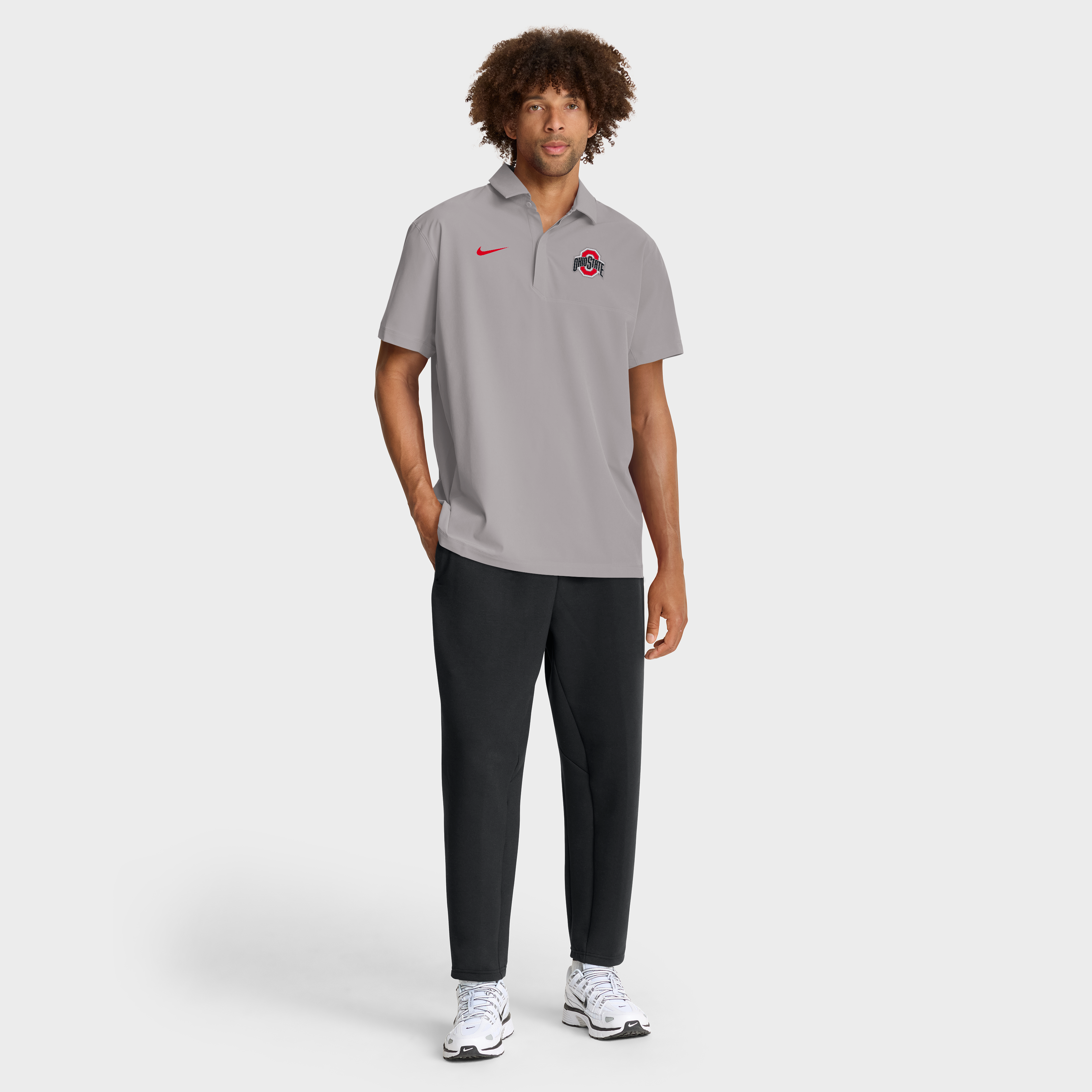 Men's Nike Gray Ohio State Buckeyes Coaches Sideline Dri-FIT Polo