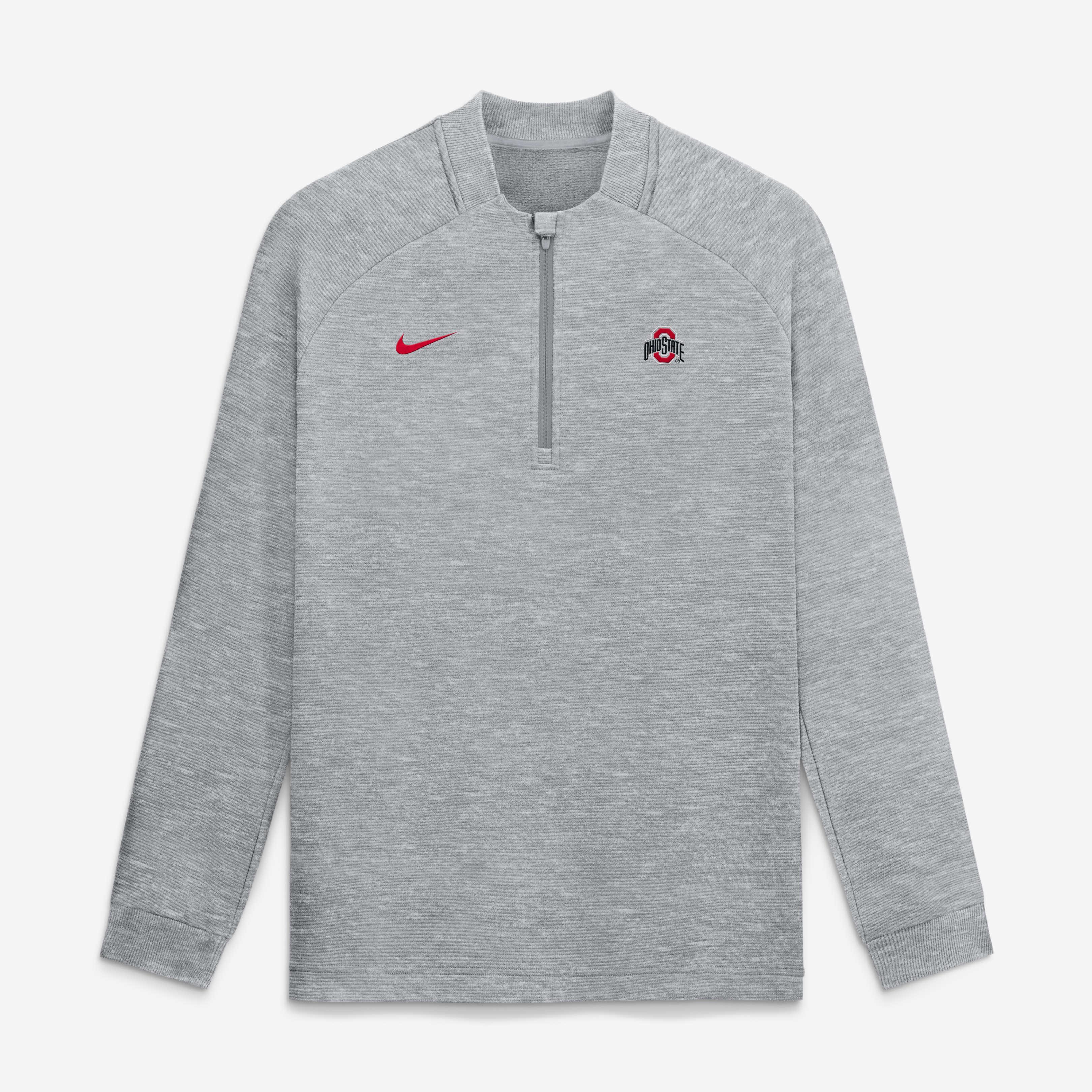 Men's Nike  Gray Ohio State Buckeyes Par Raglan Tri-Blend Therma-FIT Half-Zip Pullover