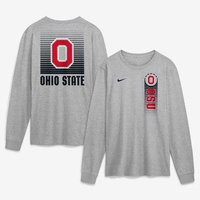  Ohio State Buckeyes Nike Primetime Long Sleeve T-Shirt - Gray