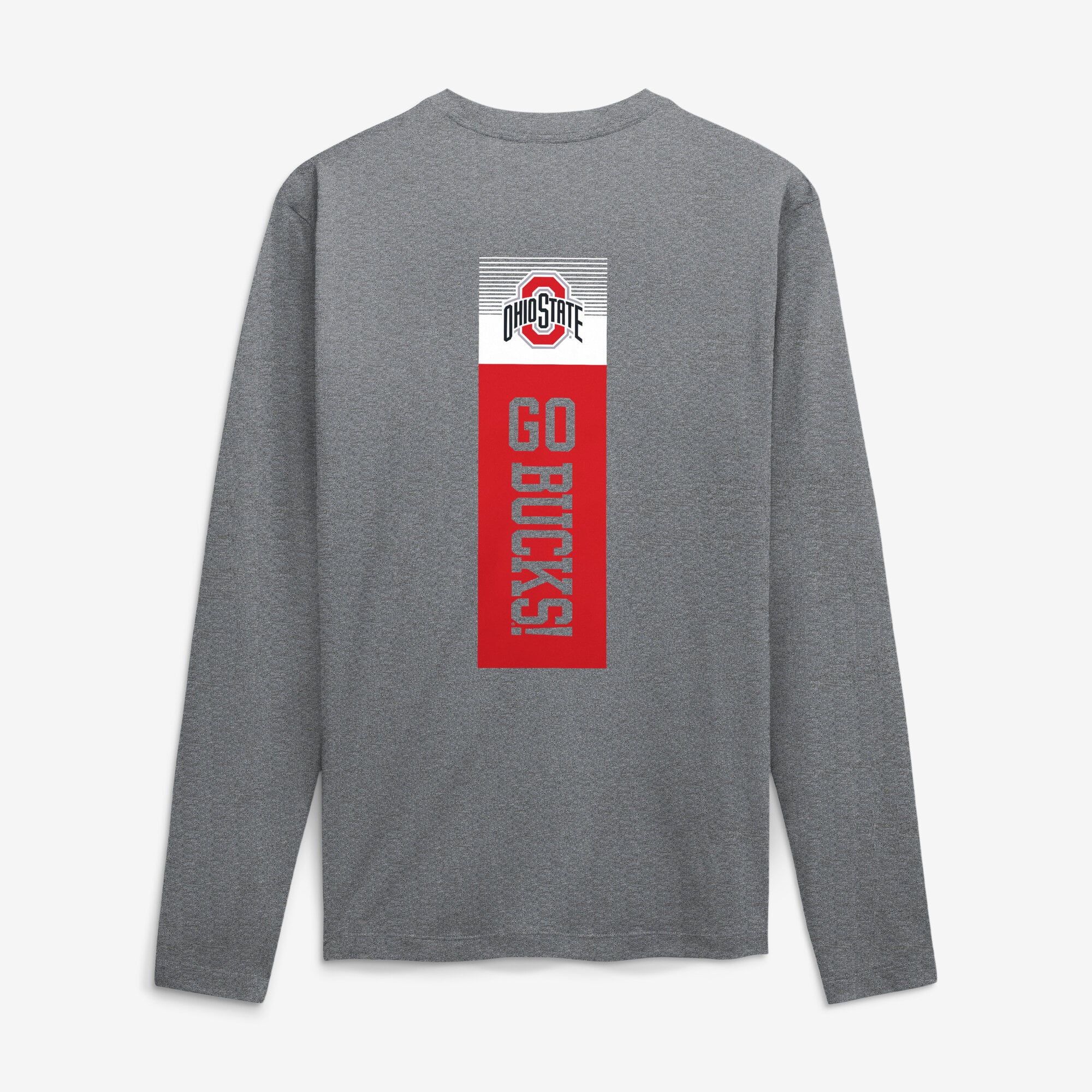 Men's Nike Heather Gray Ohio State Buckeyes Double Stack Legend Dri-FIT Long Sleeve T-Shirt