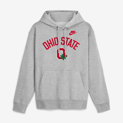Ohio State Buckeyes Nike Legacy Arch Club Hoodie - Heather Gray