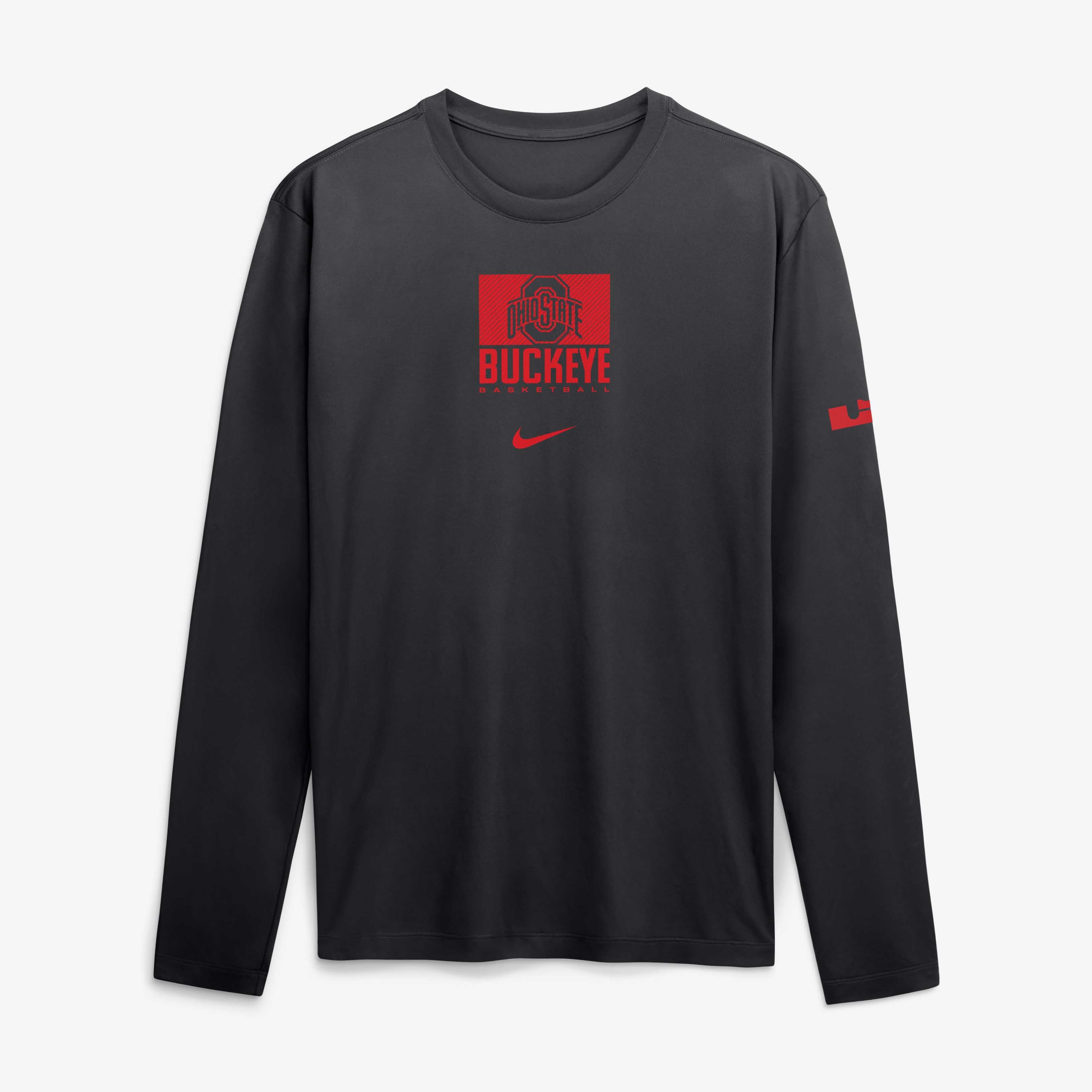 T-shirt à manches longues Nike LeBron James noir Ohio State Buckeyes Courtside Legend Dri-FIT pour homme
