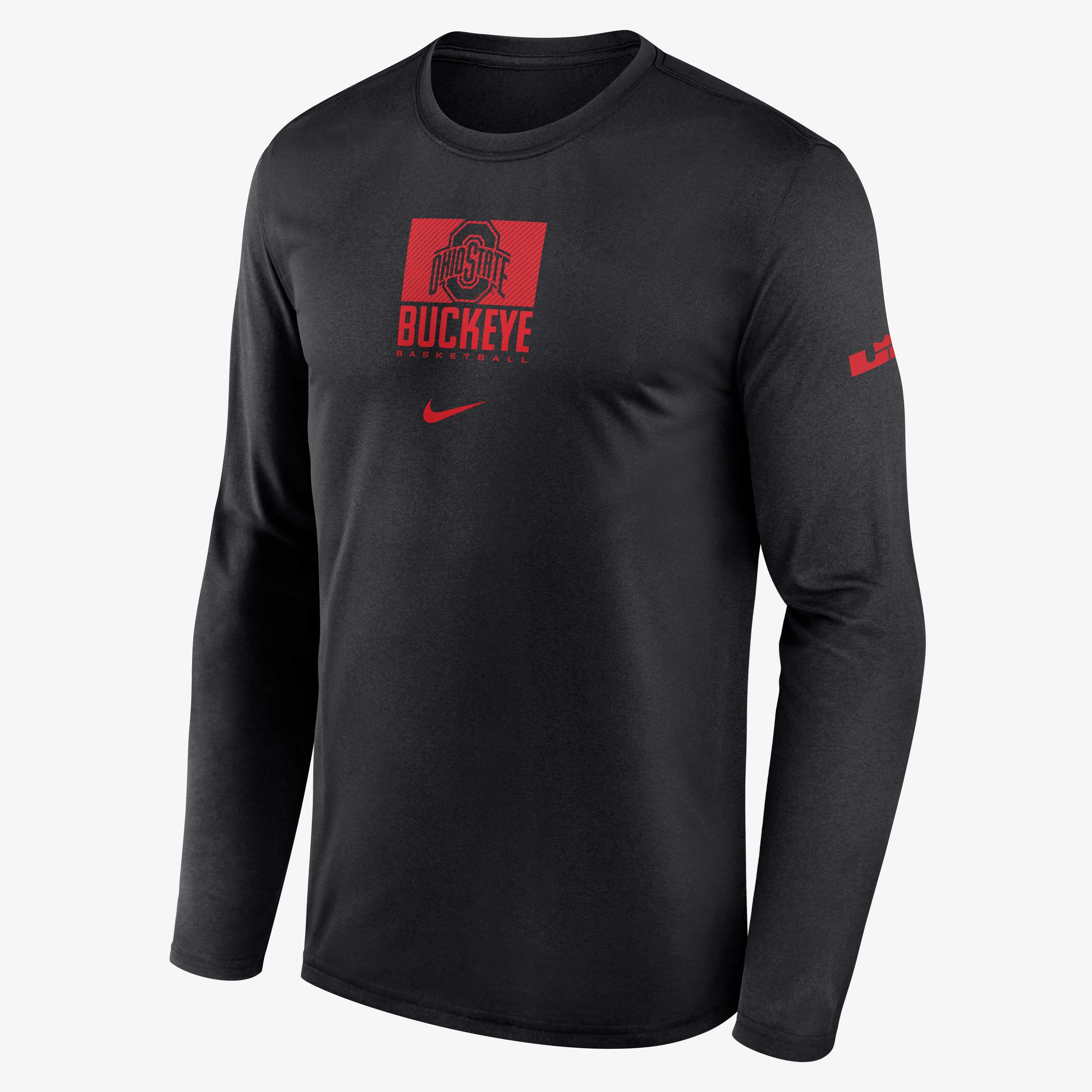 T-shirt à manches longues Nike LeBron James noir Ohio State Buckeyes Courtside Legend Dri-FIT pour homme