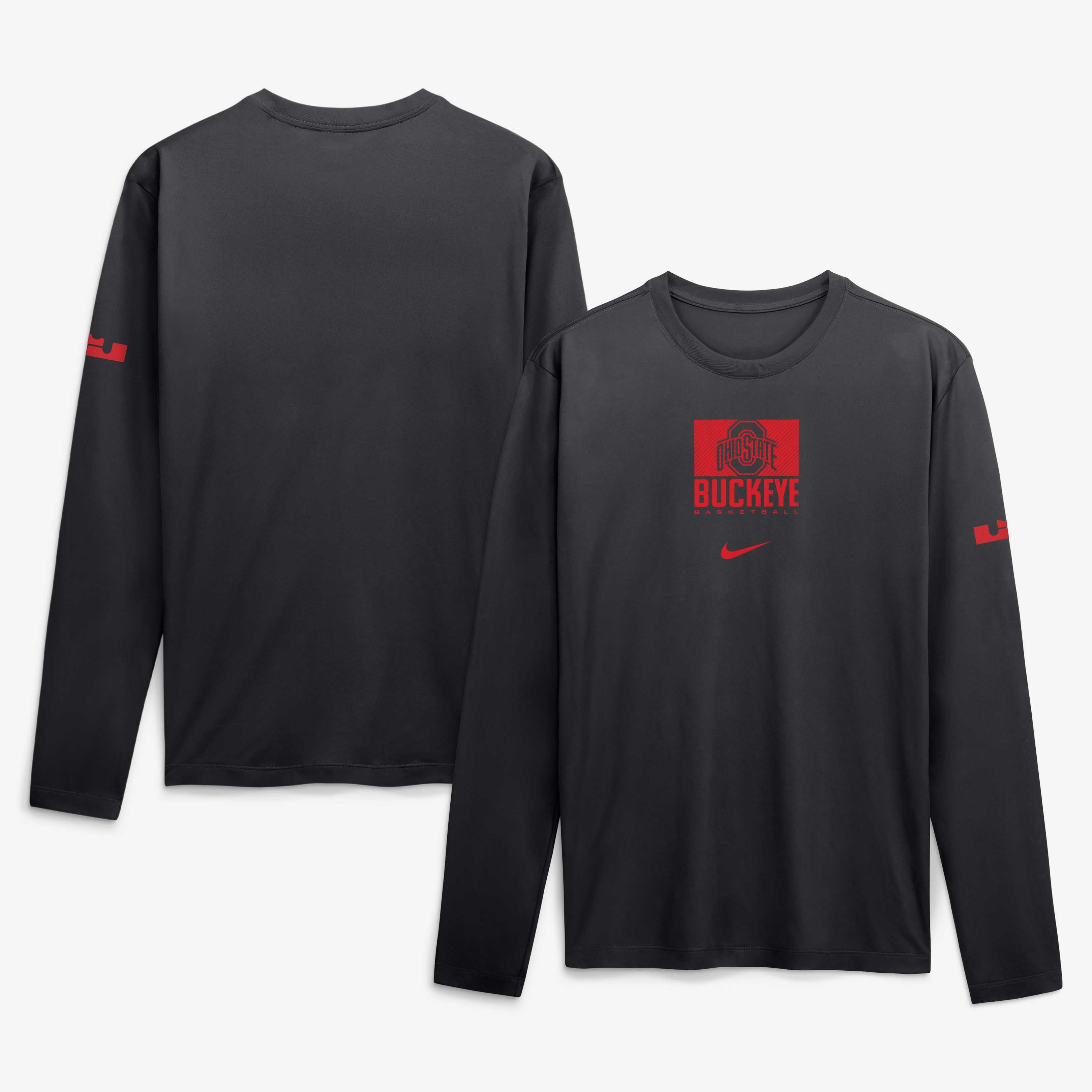 T-shirt à manches longues Nike LeBron James noir Ohio State Buckeyes Courtside Legend Dri-FIT pour homme