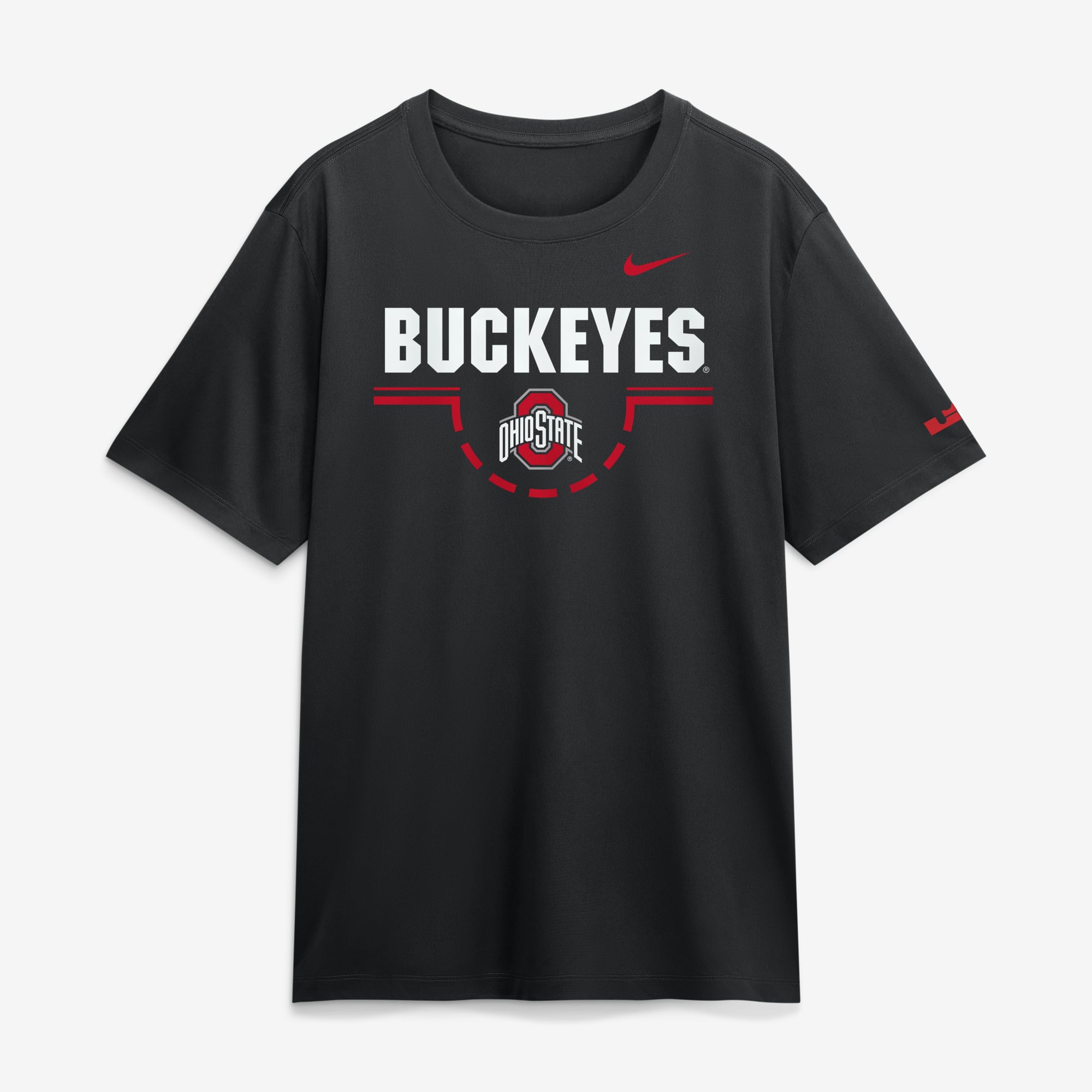 T-shirt Nike LeBron James noir Ohio State Buckeyes Courtside Legend pour homme