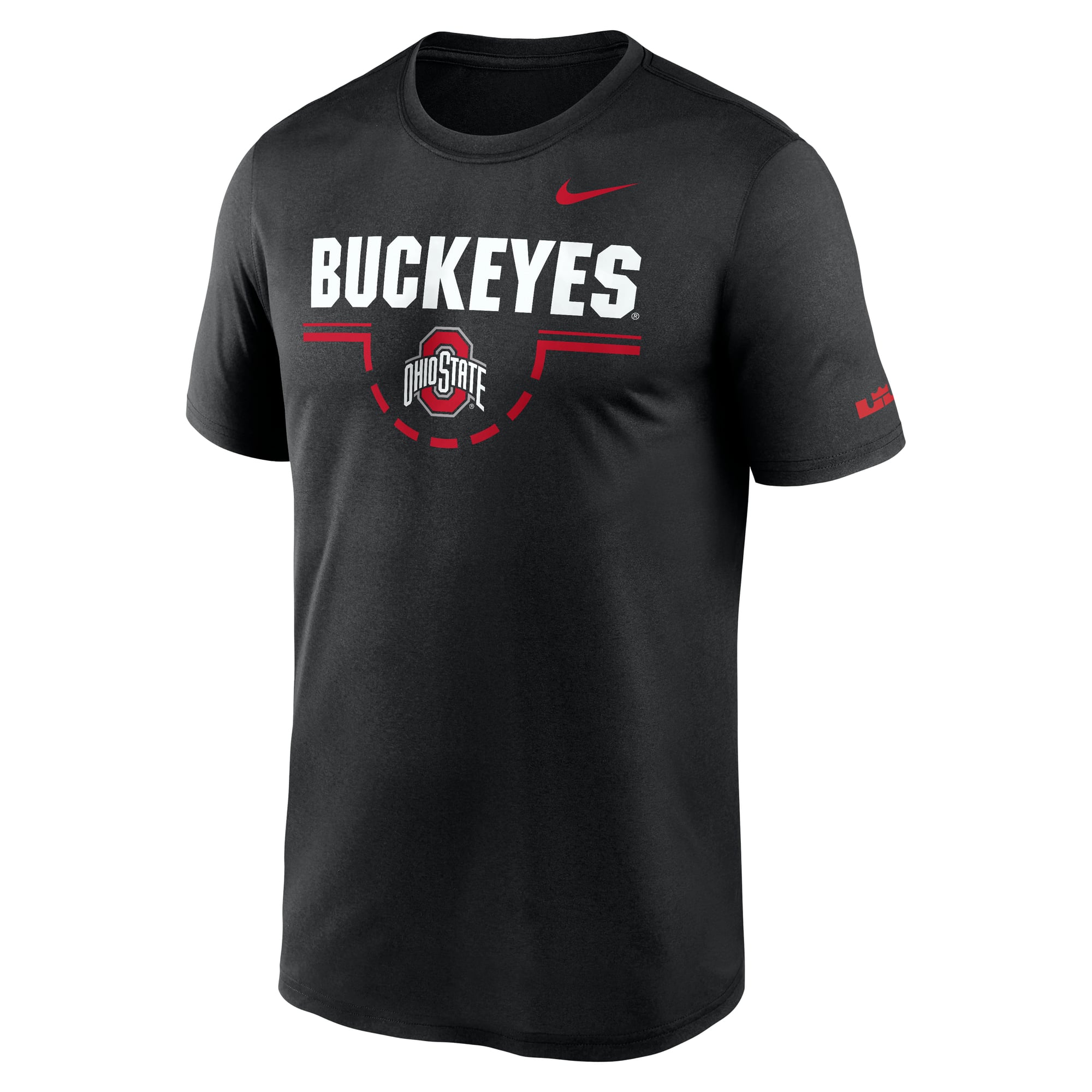 T-shirt Nike LeBron James noir Ohio State Buckeyes Courtside Legend pour homme
