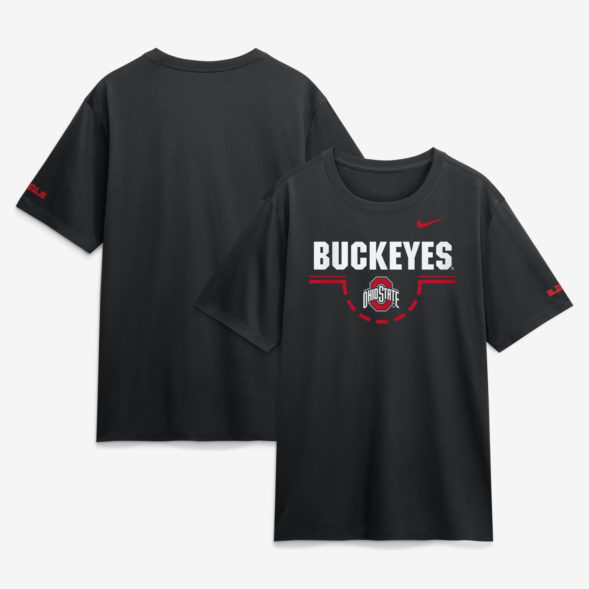 T-shirt Nike LeBron James noir Ohio State Buckeyes Courtside Legend pour homme