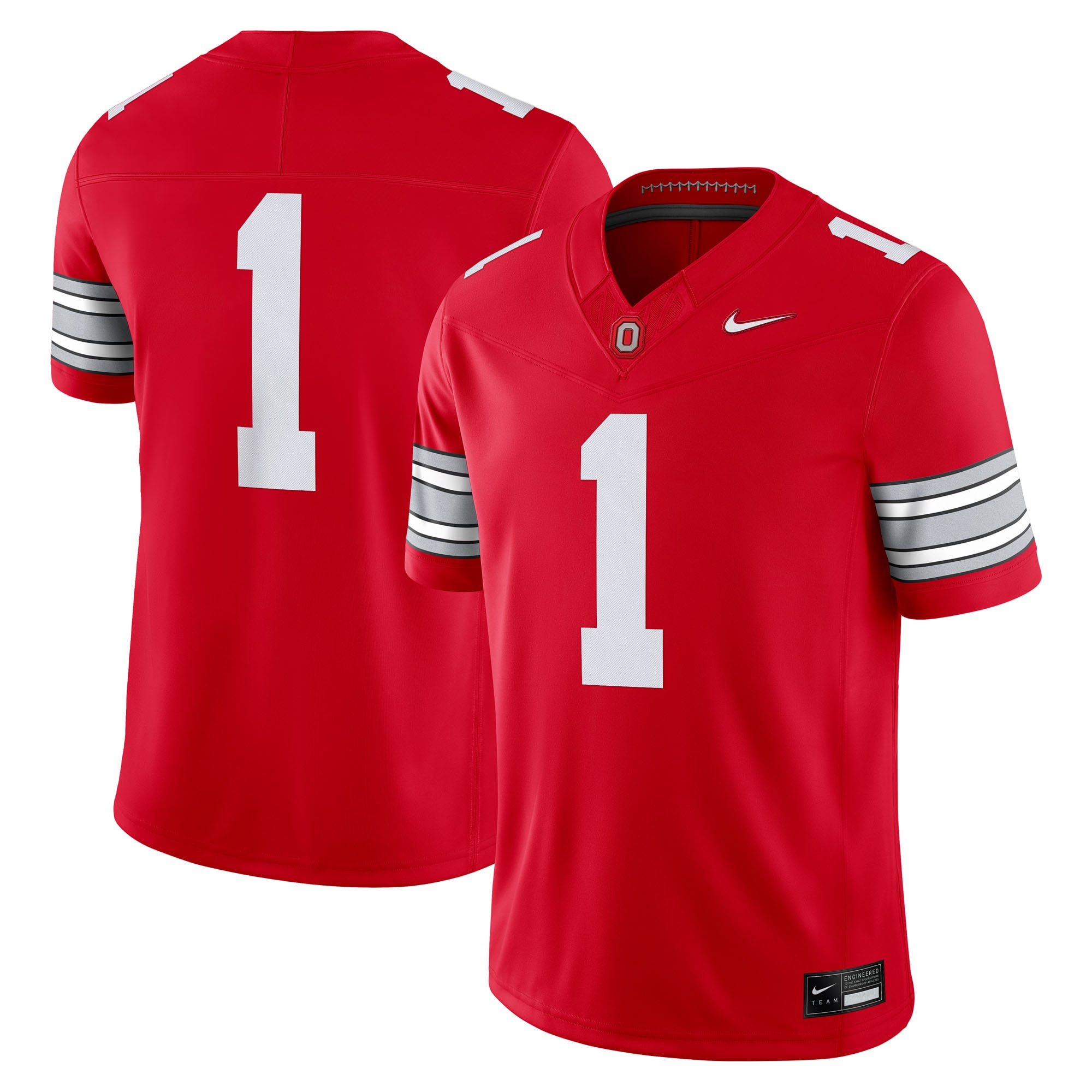 Men's Nike #1 Scarlet Ohio State Buckeyes Home Vapor F.U.S.E. Limited Football Jersey