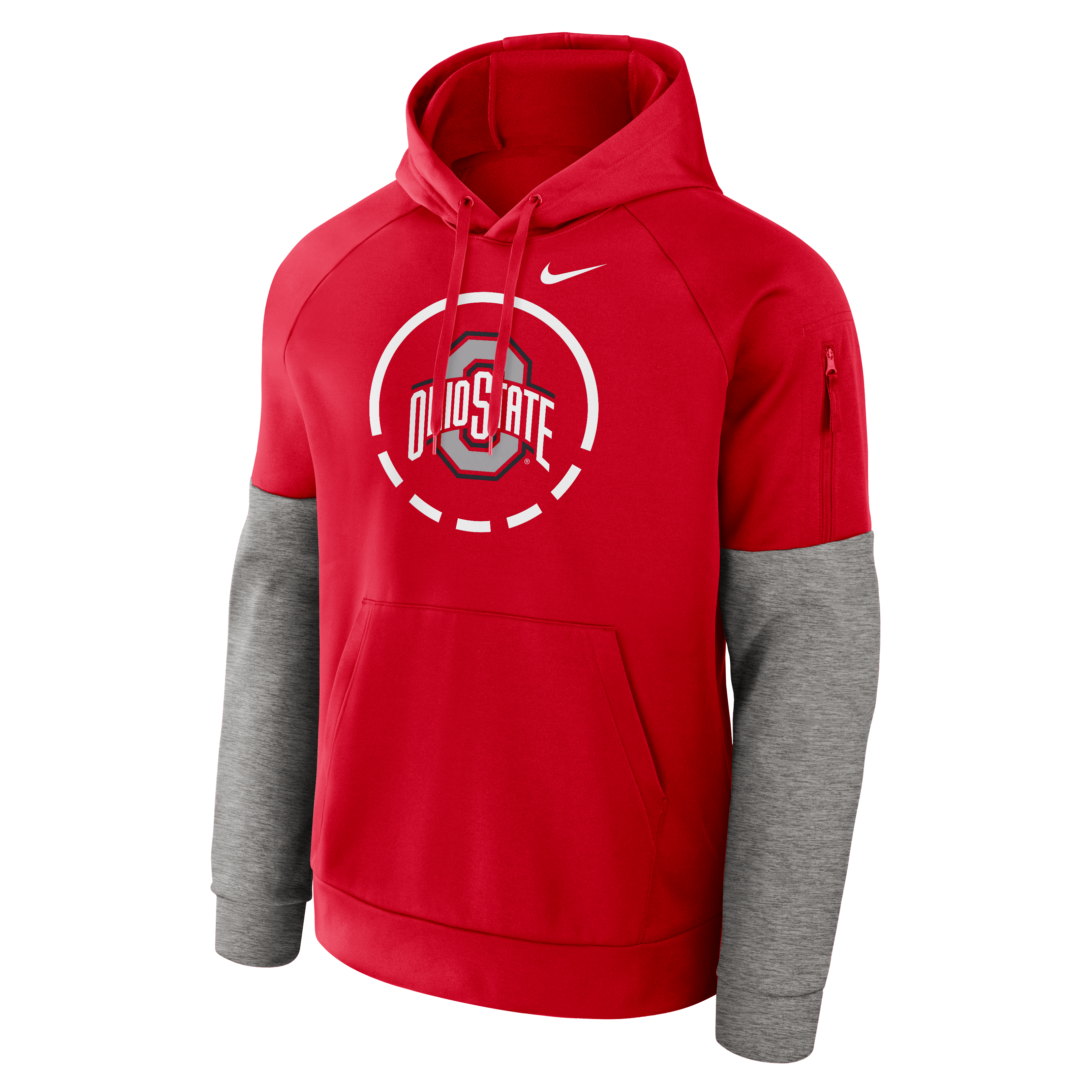 Sweat à capuche raglan en polaire Therma-FIT Nike Scarlet Ohio State Buckeyes Primetime Basketball pour homme