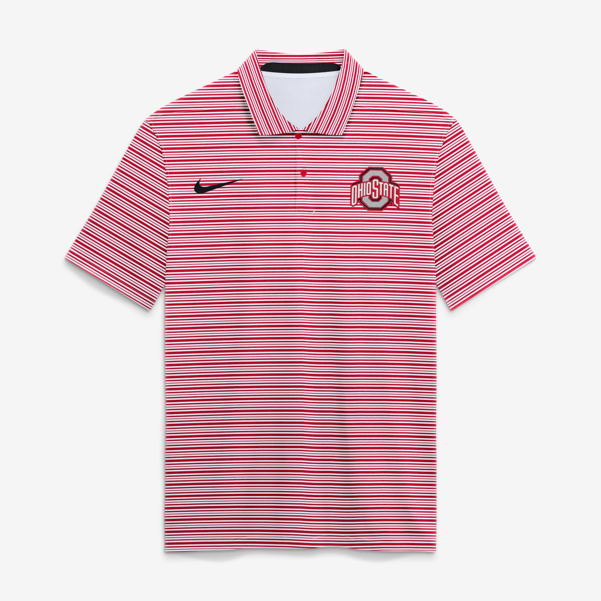 Polo rayé Nike Scarlet Ohio State Buckeyes Primetime Vapor Dri-FIT pour homme