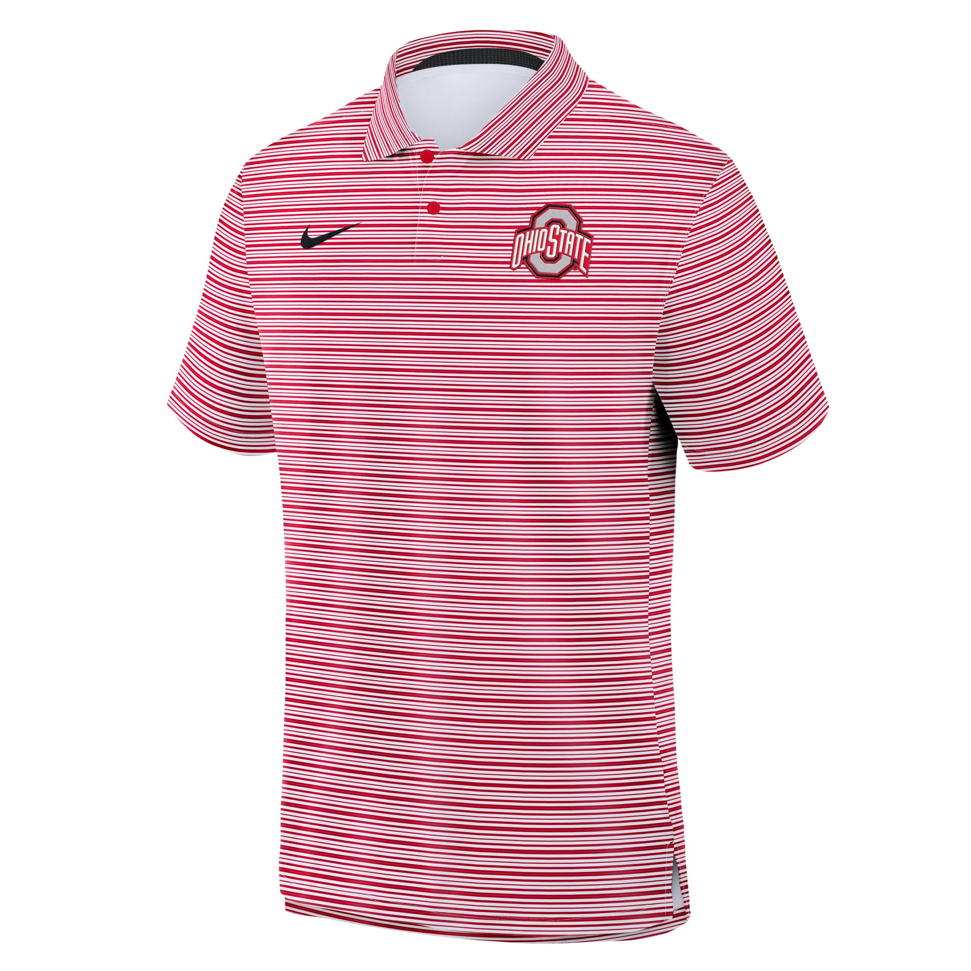 Polo rayé Nike Scarlet Ohio State Buckeyes Primetime Vapor Dri-FIT pour homme