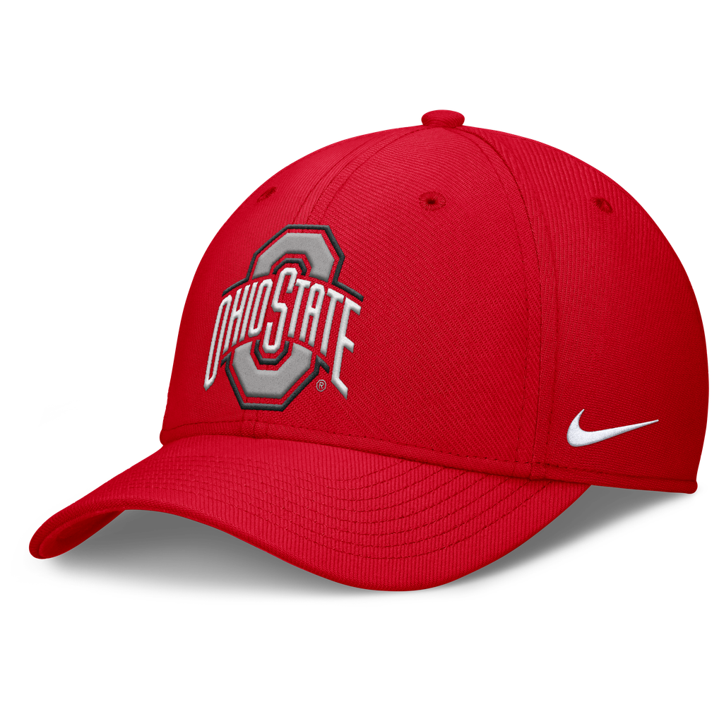 Ohio State Buckeyes Nike Rise SwooshFlex Dri-FIT Hat - Scarlet