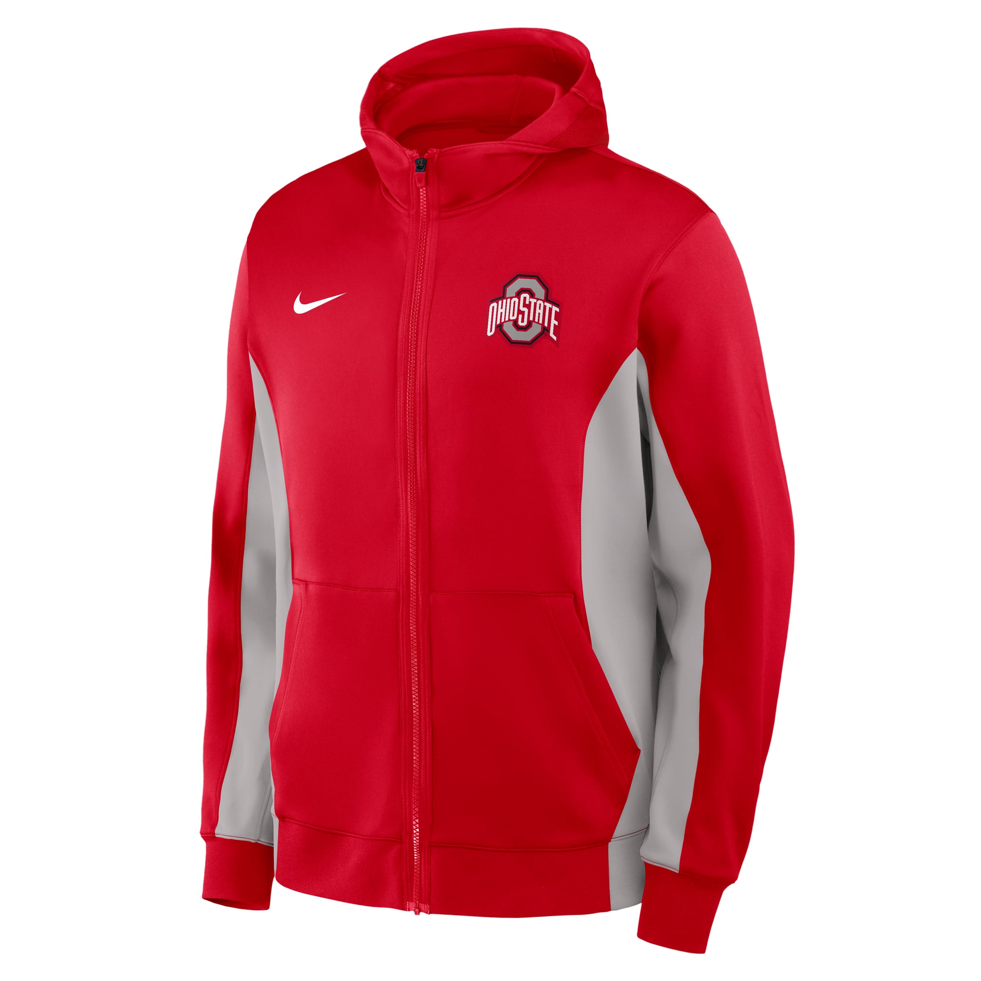 Men's Nike Scarlet/Gray Ohio State Buckeyes Courtside Game Dri-FIT Full-Zip Hooded Jacket