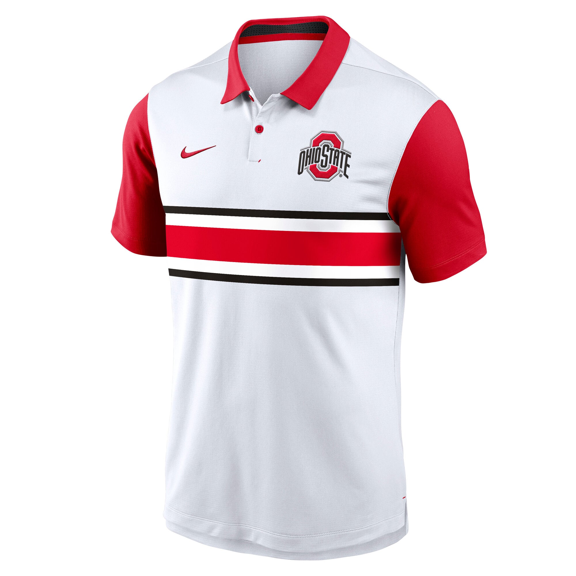 Men's Nike White Ohio State Buckeyes Campus Pattern Vapor Dri-FIT Polo