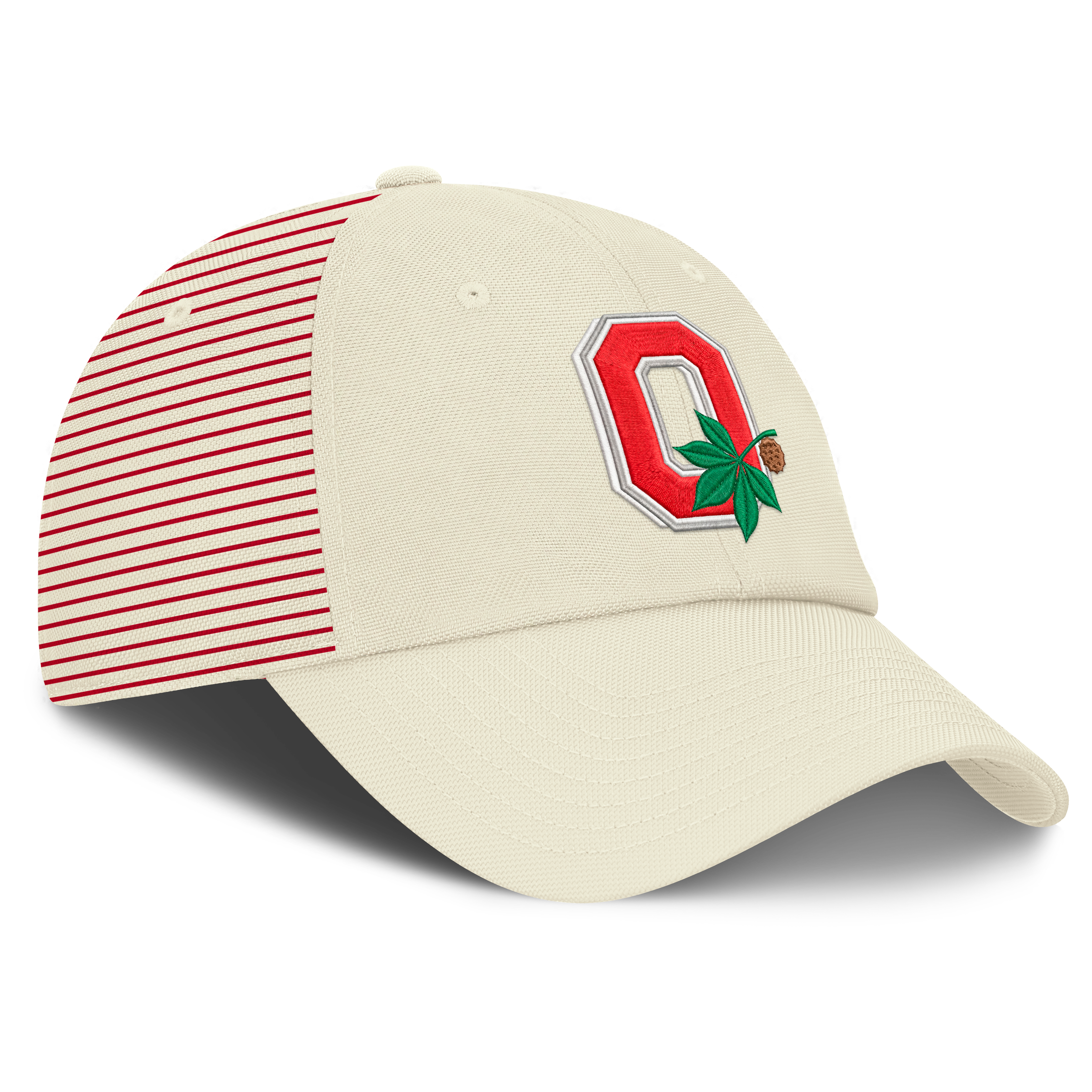 Casquette ajustable Nike blanche pour homme, logo Vault des Ohio State Buckeyes, rayures, technologie Dri-FIT