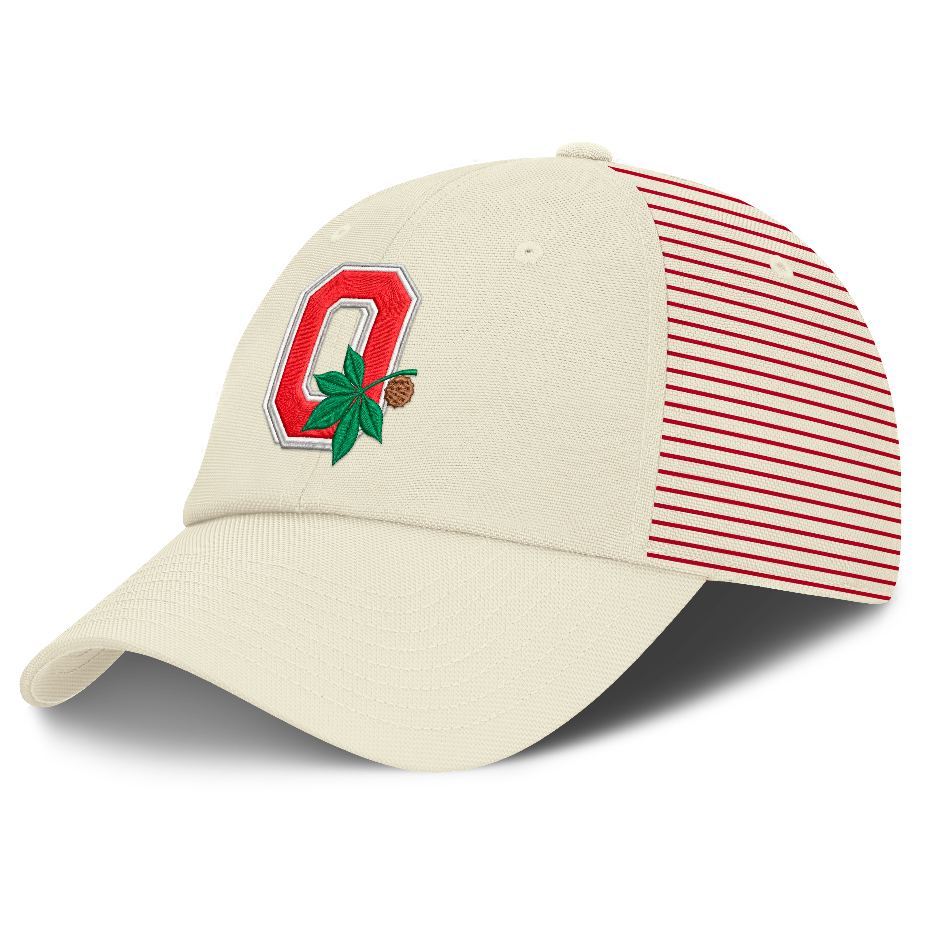 Casquette ajustable Nike blanche pour homme, logo Vault des Ohio State Buckeyes, rayures, technologie Dri-FIT