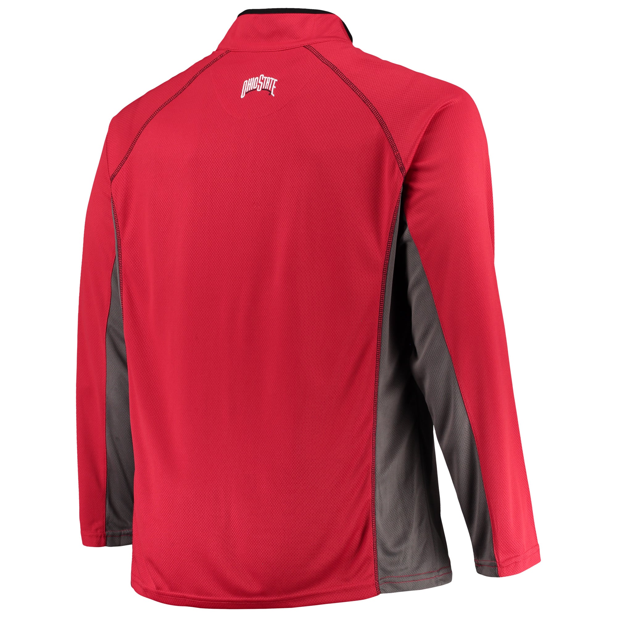 Veste raglan texturée à quart de zip pour homme, rouge écarlate, Ohio State Buckeyes, grandes tailles